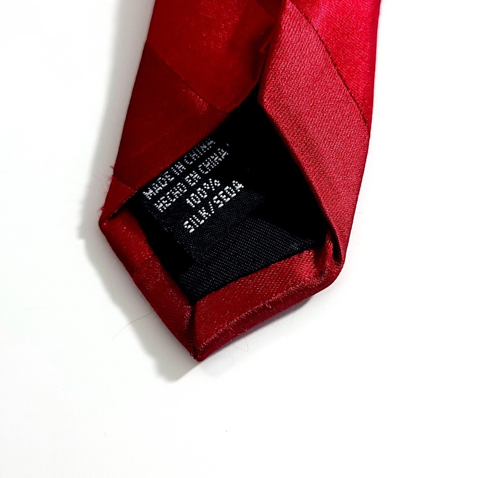 George George Red Striped Woven Silk Tie Size ONE SIZE - 4 Thumbnail