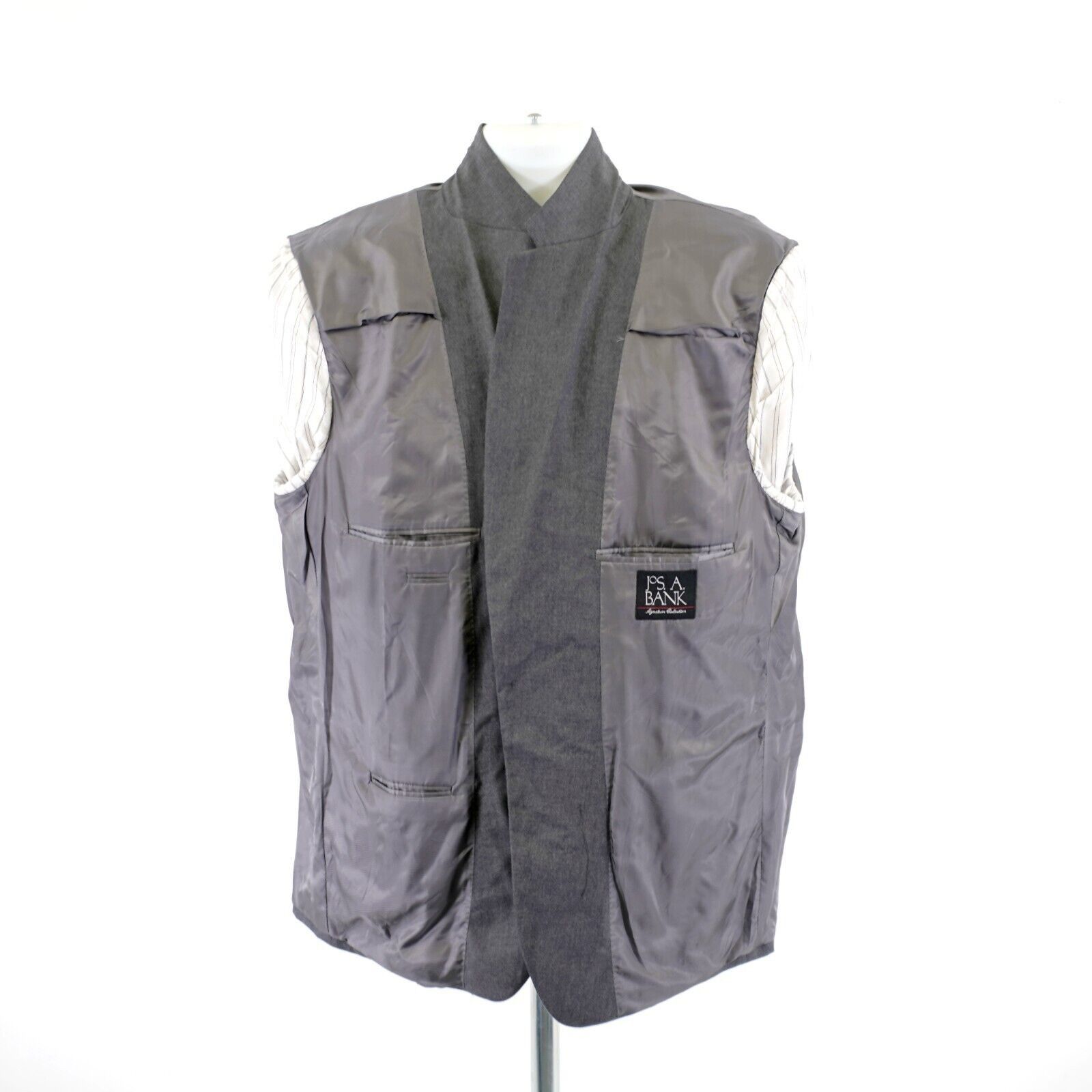 Jos. A. Bank DAMAGED Jos A Bank Portly Gray Wool 46R Tagged 46S 2 Button Size 46R - 10 Thumbnail