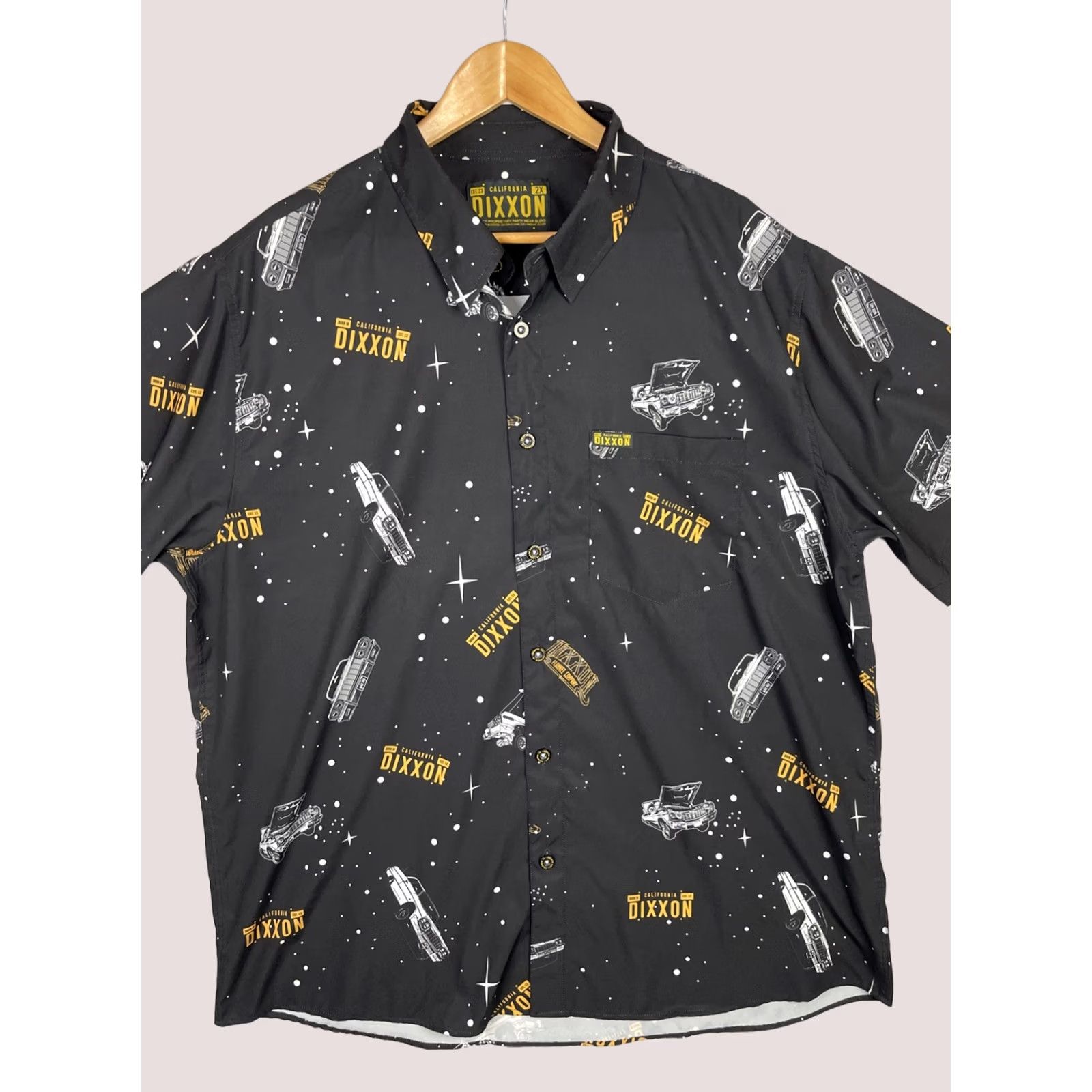 Vintage Dixxon Flannel Co. Shirt Mens 2XL Black California Lowrider D-Lite Short Sleeve Pocket Button-Up Collar-Down Classic All Seasons Pockets 2XL Mens Size US XXL / EU 58 / 5 - 1 Thumbnail
