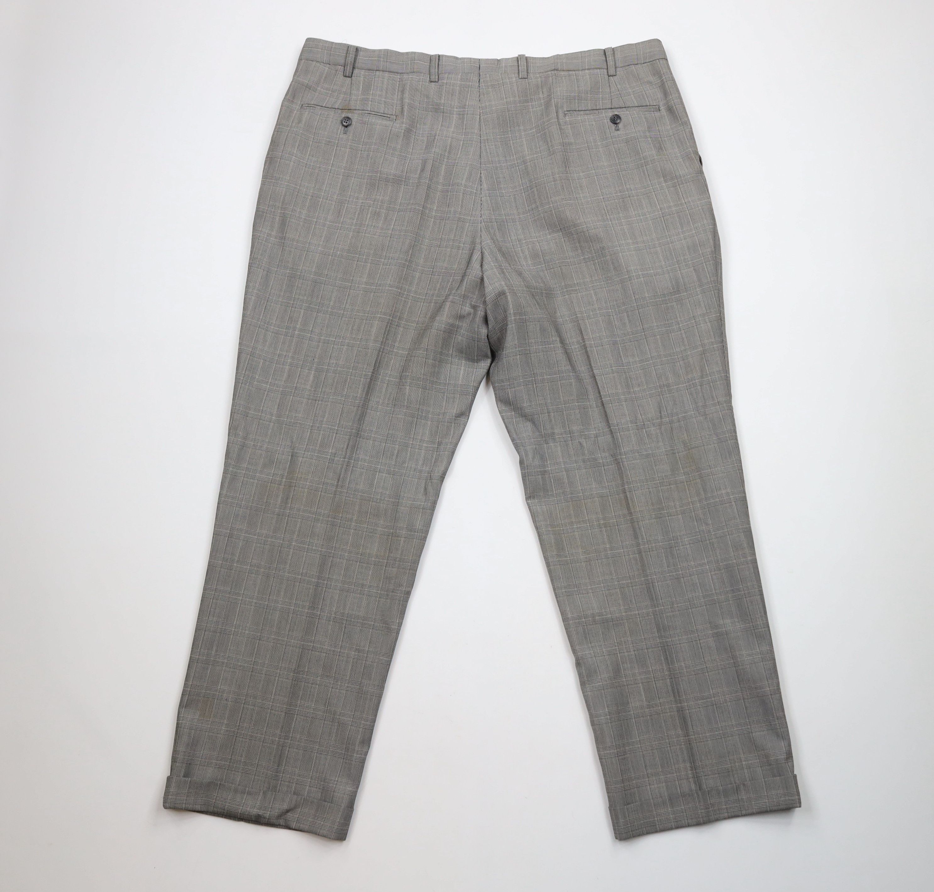 Ralph Lauren Vintage 90s Ralph Lauren Houndstooth Cuffed Wide Leg Pants Size US 42 / EU 58 - 8 Thumbnail