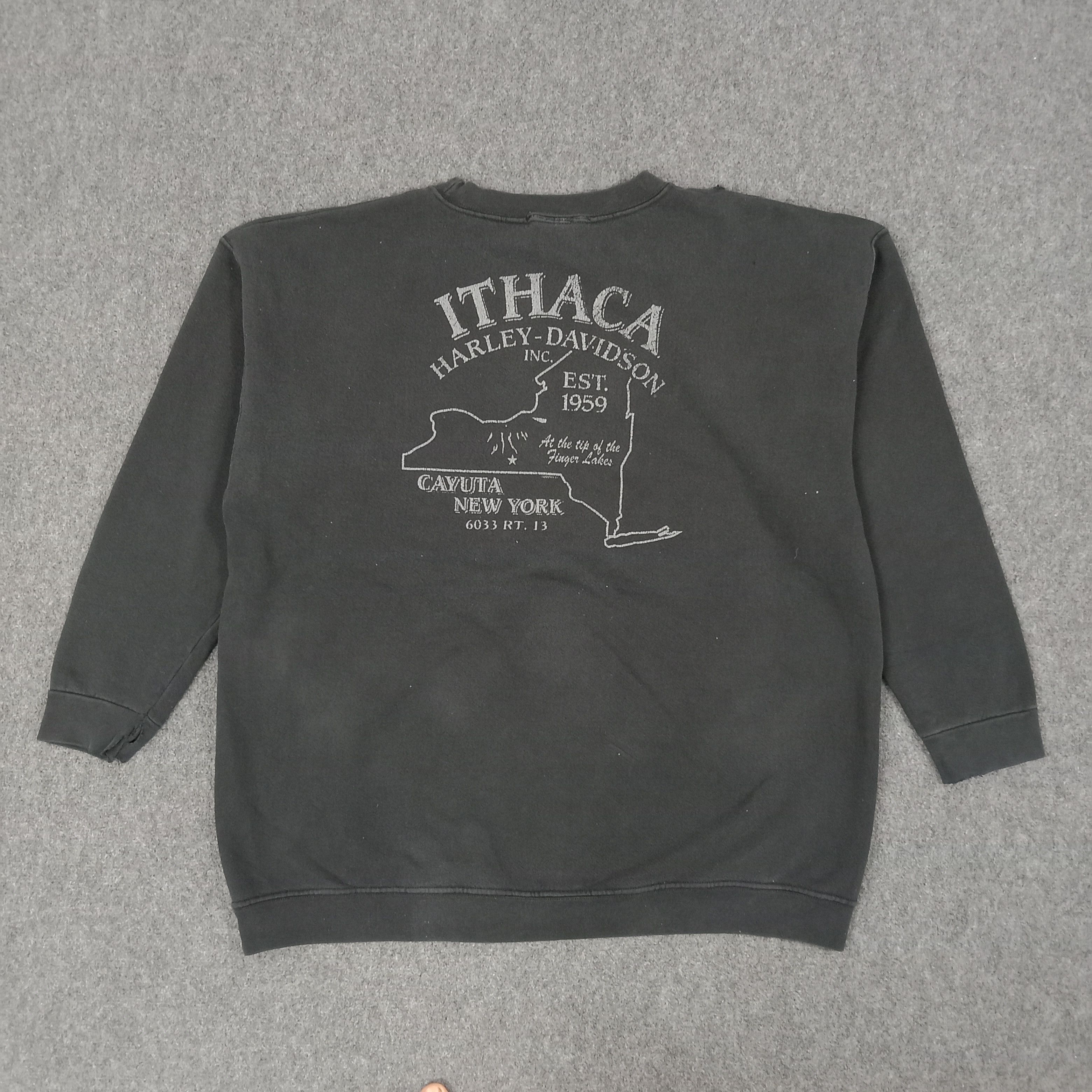 Harley Davidson × Vintage Ithaca Harley Davidson American Racing Sweatshirt Size US XL / EU 56 / 4 - 7 Thumbnail