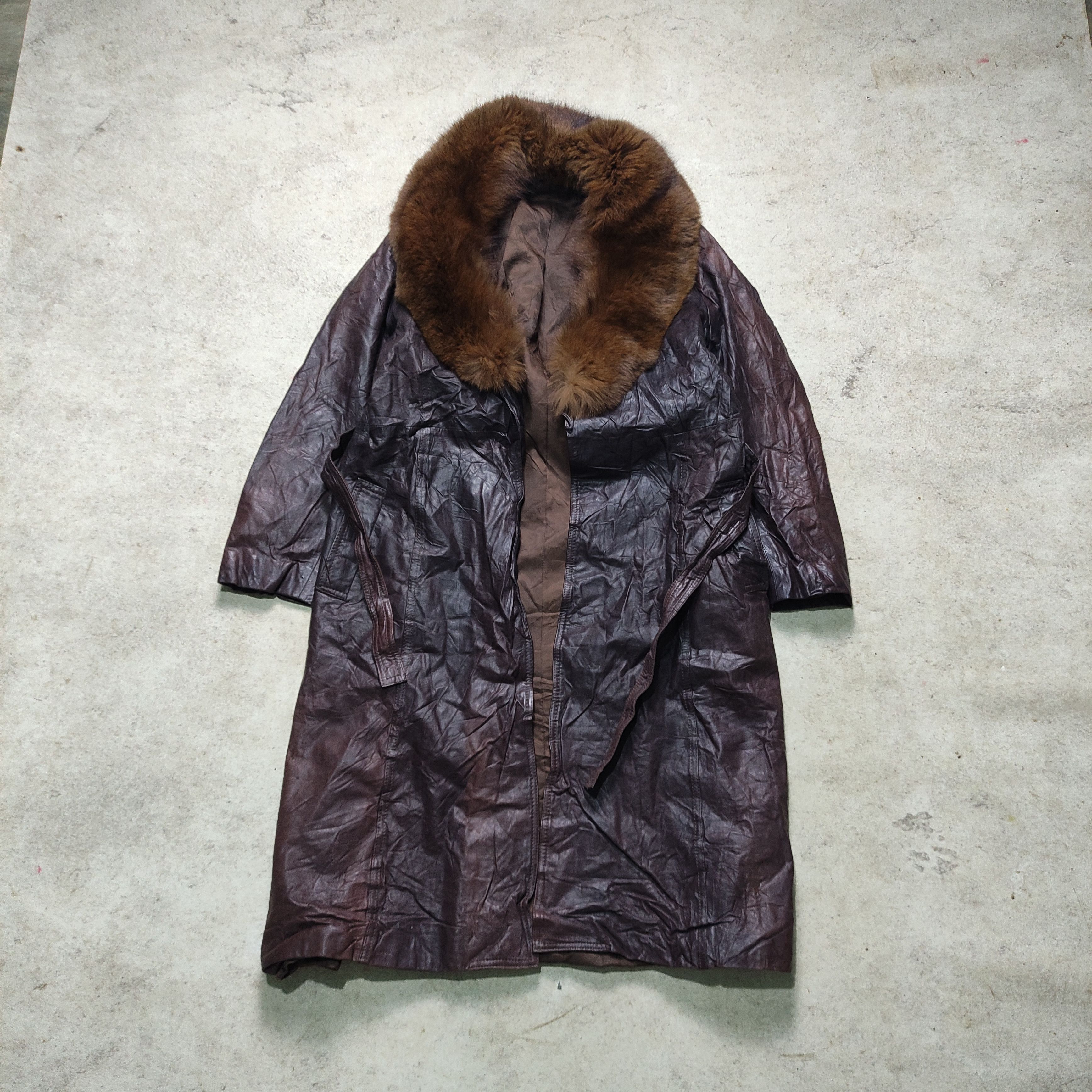 Japanese Brand Vintage 80s/90s Leather Fur Coat – Japanese Brand Size M / US 6-8 / IT 42-44 - 4 Thumbnail