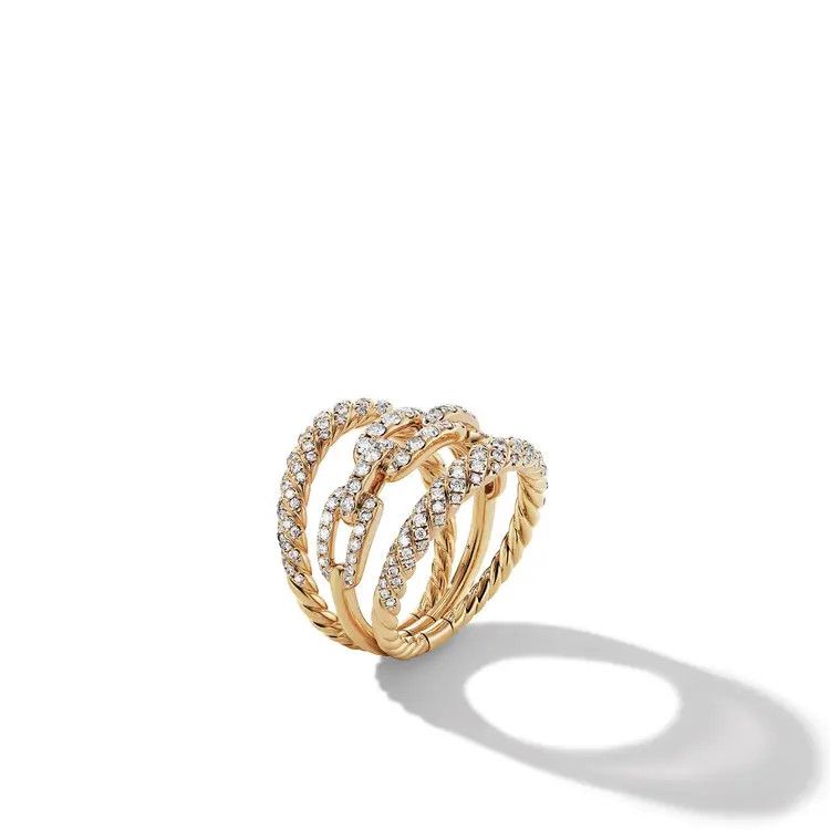 David Yurman o1s1wg111025 R17181D /Size 8 / Stax Three Row Ring in Golden Size ONE SIZE - 2 Thumbnail
