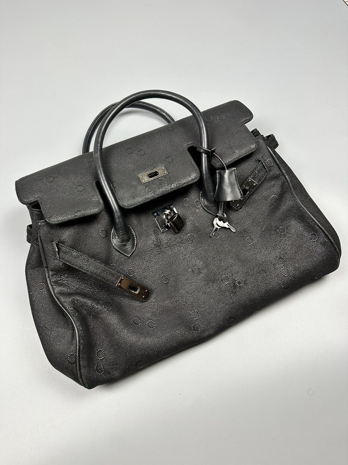 Handmade × If Six Was Nine 🔥Sick🔥Hermes Birkin Inspired Black Suede Leather Handle Bag Size ONE SIZE - 8 Thumbnail