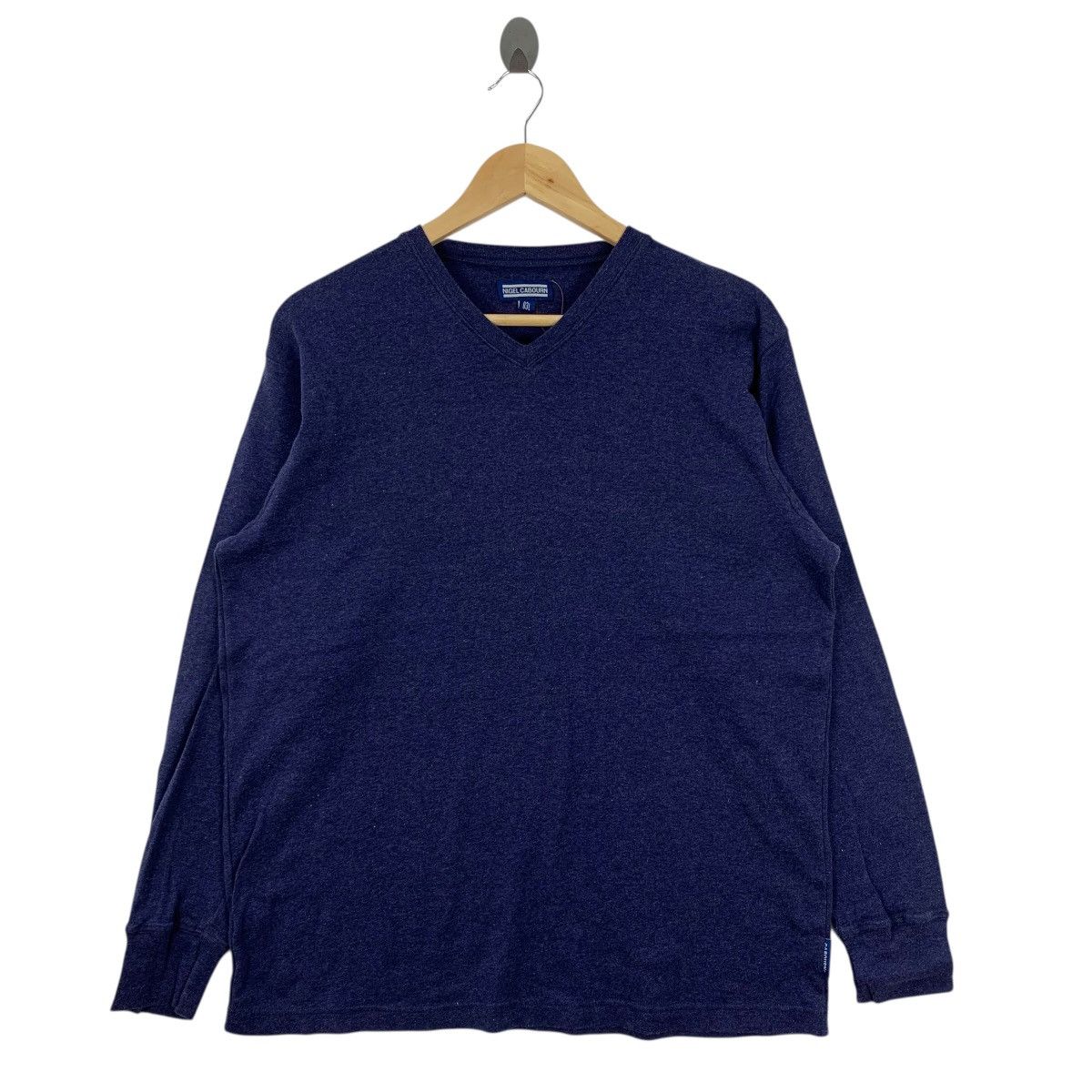 Nigel Cabourn NIGEL CABOURN Japanese Brand Plain V-Neck Long Sleeve Tshirt Size US M / EU 48-50 / 2 - 1 Thumbnail