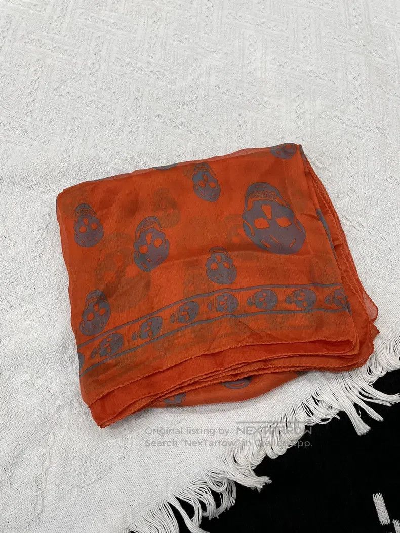 Alexander McQueen Alexander Mcqueen Orange skull printed scarf Size ONE SIZE - 2 Thumbnail