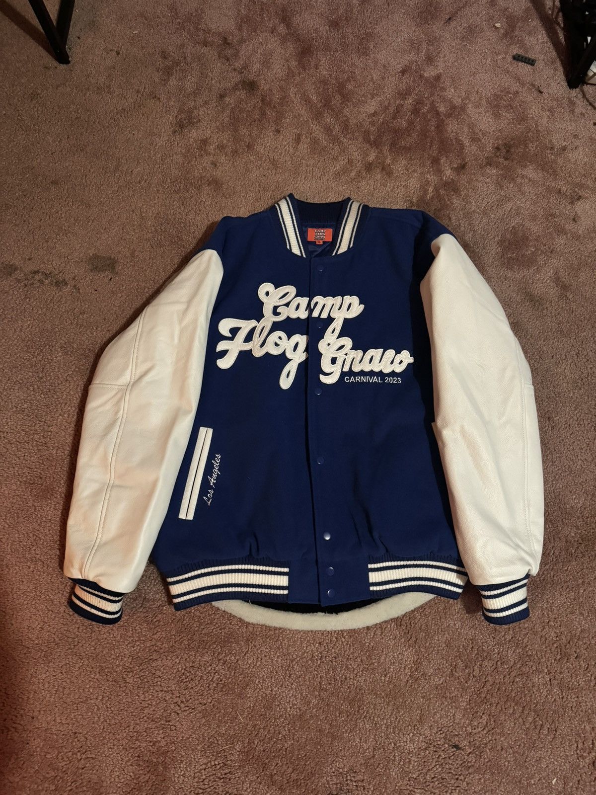 Image of Golf Wang Camp Flog Gnaw Varsity in Blue, Men's (Size XL)