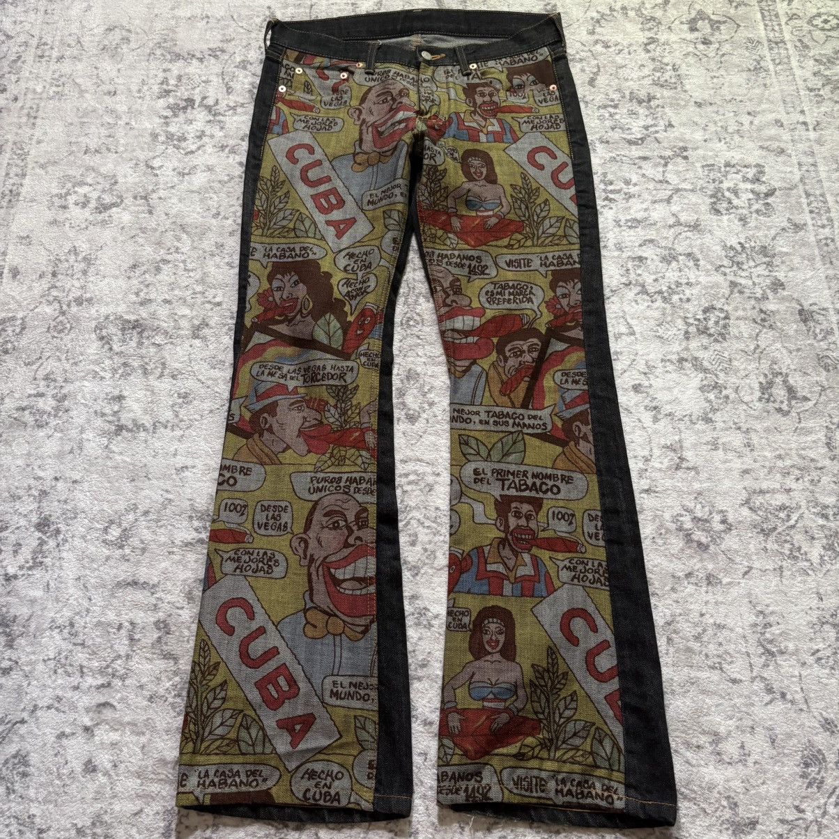 Comme des Garcons Comme Des Garçons Cuba Cigar Cartoon Paneled Jeans | Size M Size US 32 / EU 48 - 1 Thumbnail