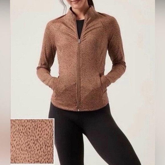 Athleta Athleta Salutation Jacket Leopard Print brown size small NWT Size S / US 4 / IT 40 - 1 Thumbnail