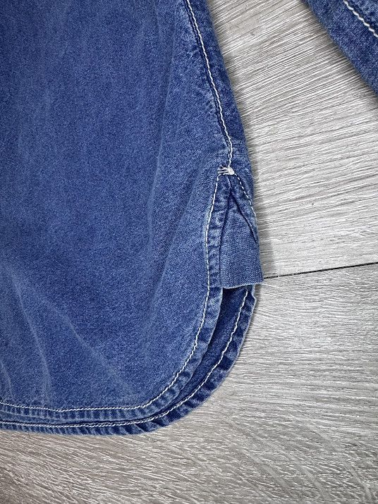 J.McLaughlin Denim Button Down Shirt XS Long Sleeve Chambray Collared Top Size XS / US 0-2 / IT 36-38 - 4 Thumbnail