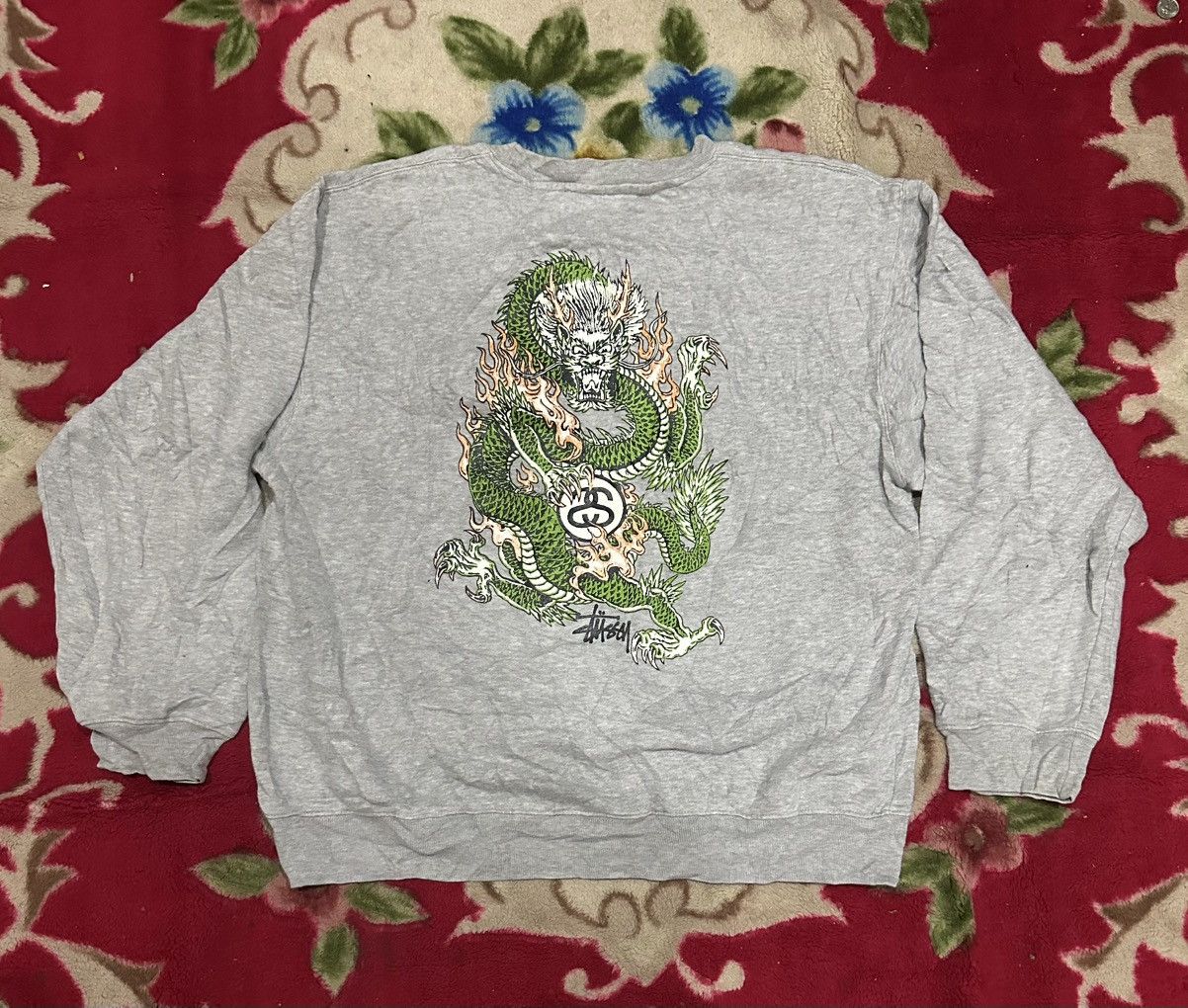 Stussy Vintage 90s Stussy Dragon Graphic Crewneck Sweatshirt Size US S / EU 44-46 / 1 - 1 Thumbnail
