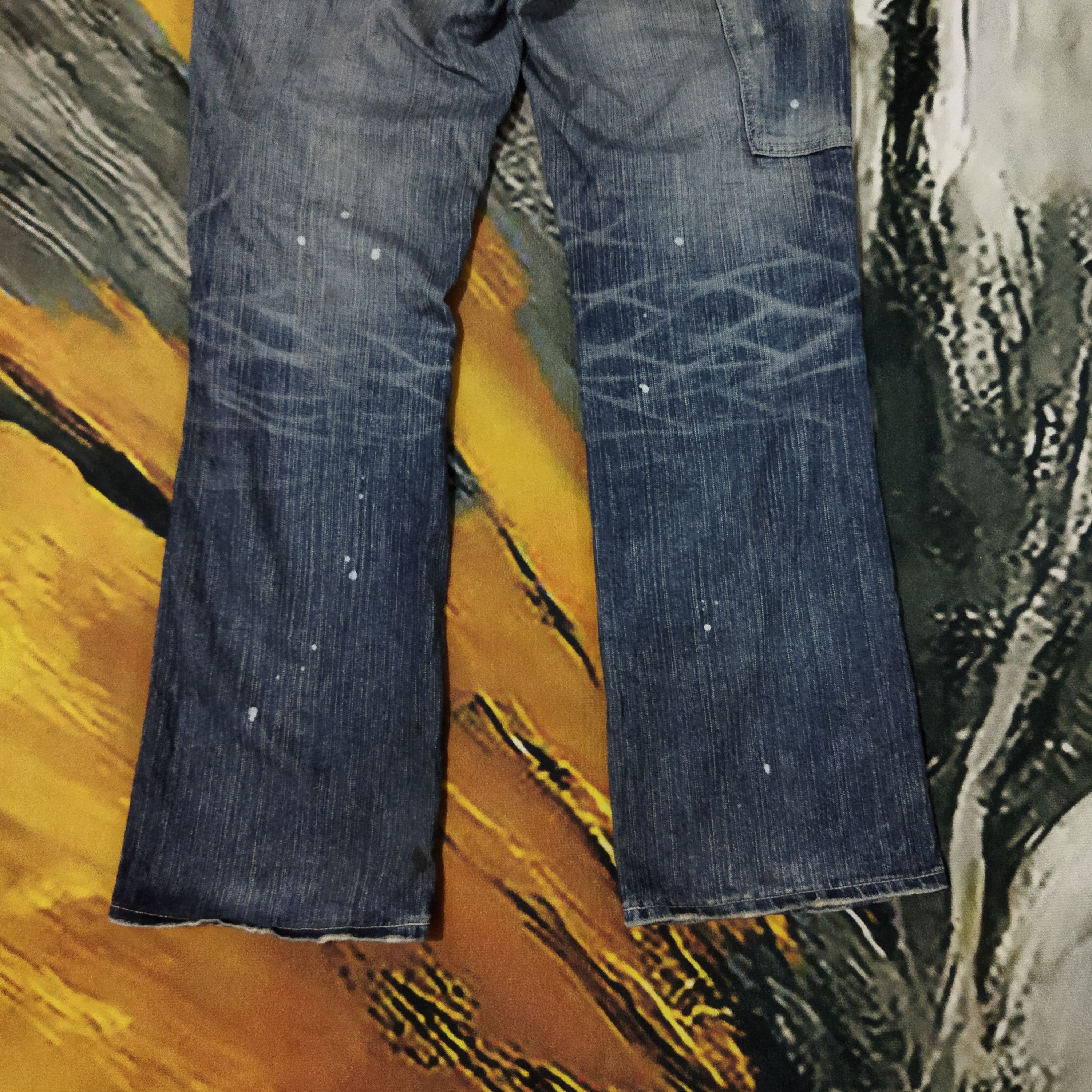 Edwin VINTAGE EDWIN DESTRESSED FADED BLUE JEANS PANTS Size US 33 - 9 Thumbnail