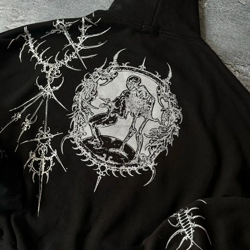 Japanese Brand Big Skull Graphic Retro hoodie Size US L / EU 52-54 / 3 - 4 Thumbnail