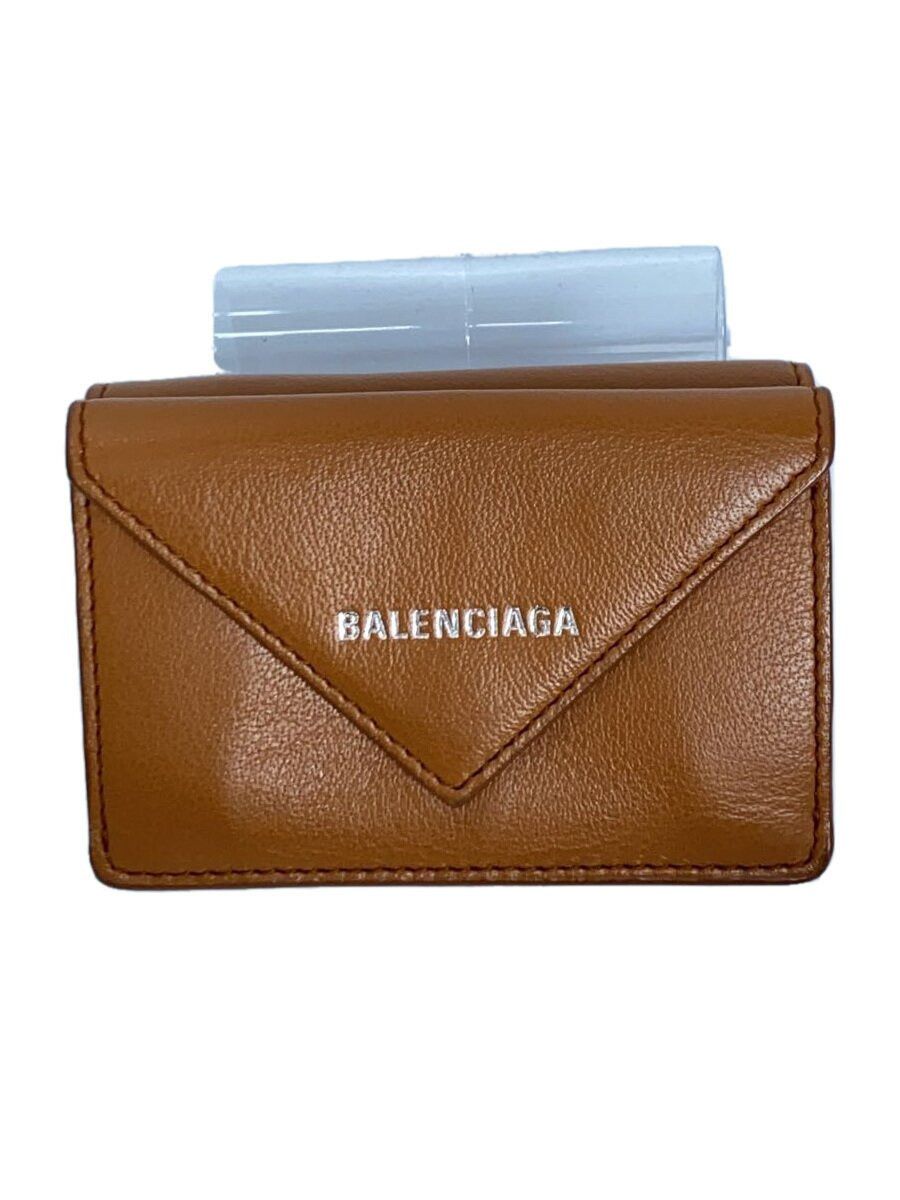 Balenciaga Balenciaga Leather Tri-Fold Wallet Camel Paper Mini Size ONE SIZE - 1 Thumbnail