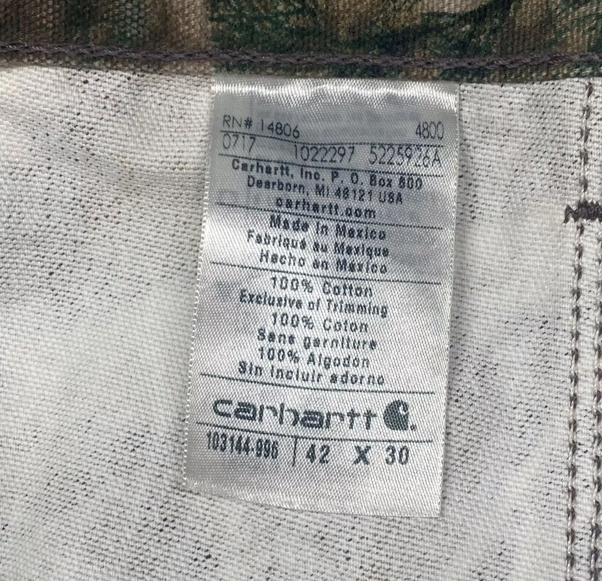 Carhartt Carhartt TruetTimber WorkCamo Dungarees Mens 42 X 30 Pants Size US 42 / EU 58 - 5 Thumbnail