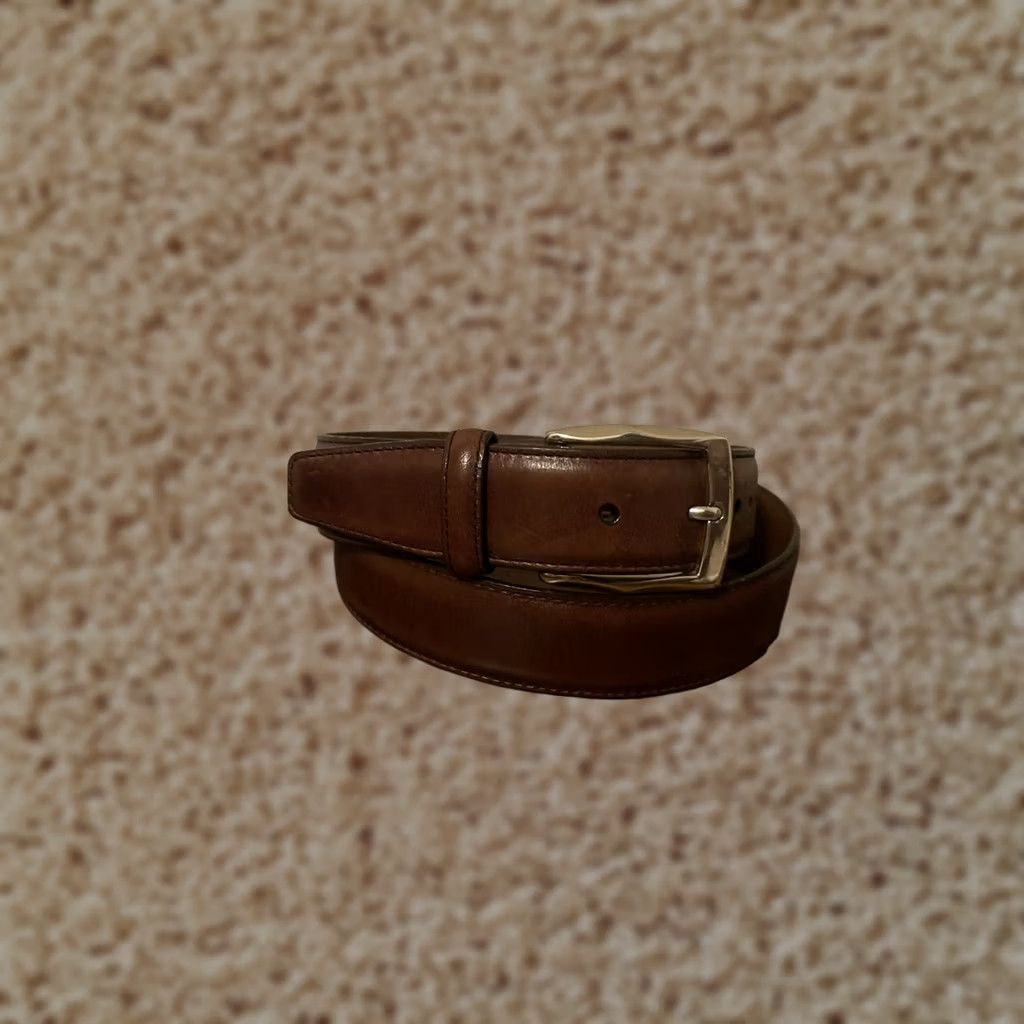 Brighton Brighton Brown Leather Belt Men's 36 Made in USA Italian Calfskin M11075 Size 36 - 1 Thumbnail