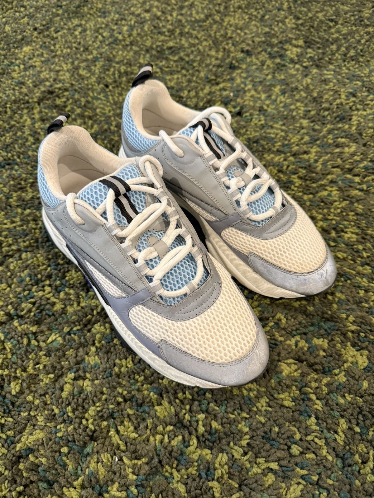 Dior Dior B22 Sneakers Gray Blue Mesh Leather Size US 10 / EU 43 - 4 Thumbnail