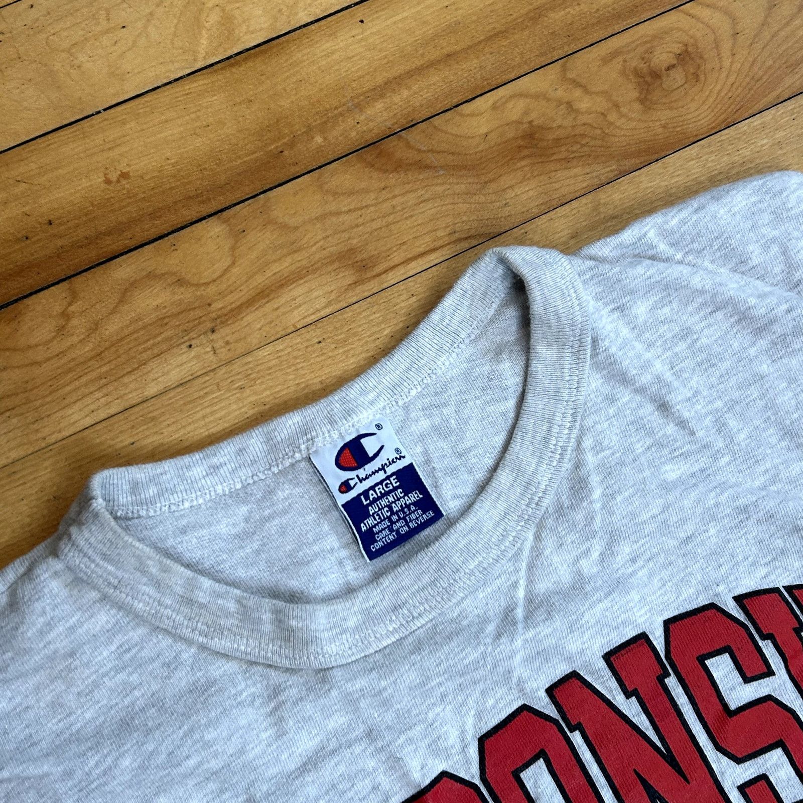 Champion Vintage 90s Wisconsin Badgers Cutoff Shirt Large Size US L / EU 52-54 / 3 - 2 Thumbnail