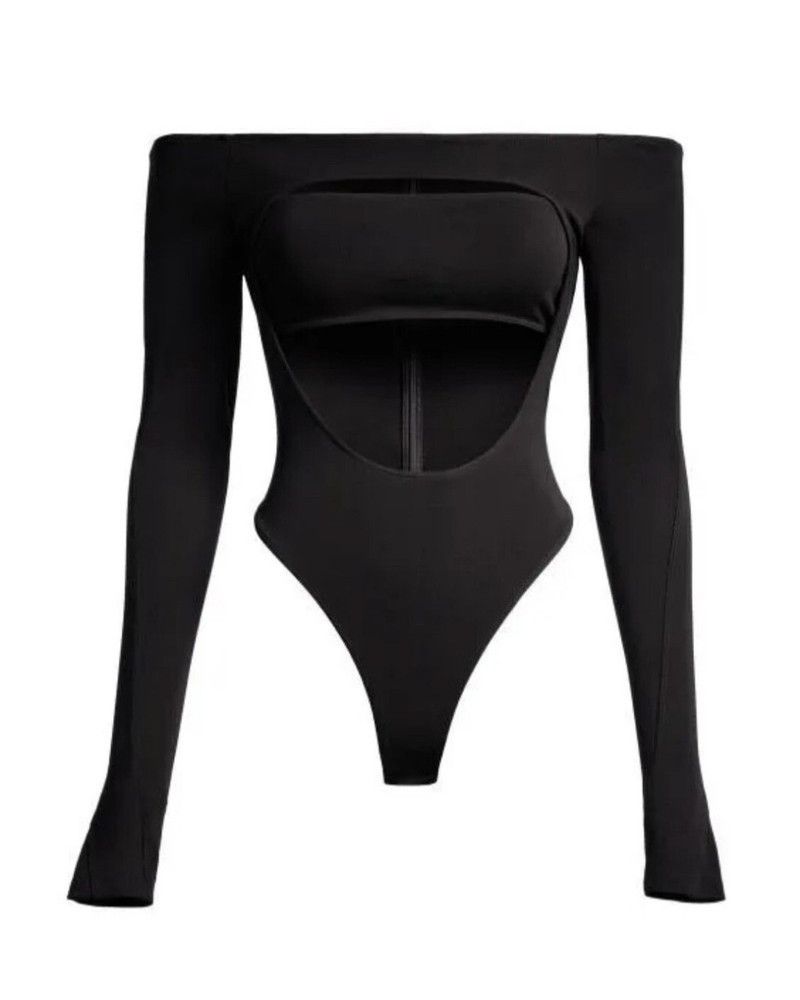 H&M × Mugler H&M x Mugler Women’s Off Shoulder Bodysuit Size XXL / US 16-18 / IT 52-54 - 4 Thumbnail