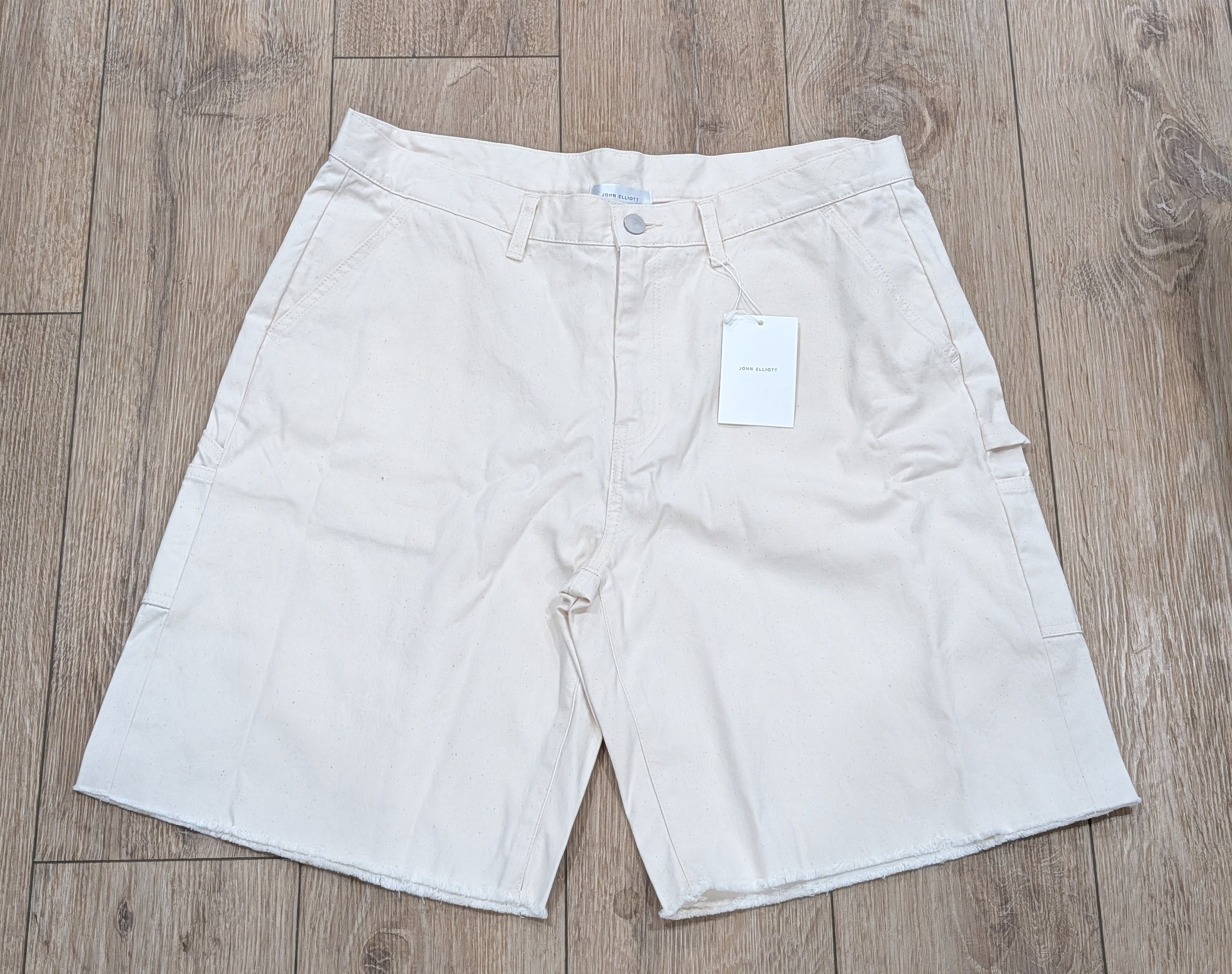 John Elliott John Elliott Cut-Off Cotton Work Shorts Natural Small Size US 30 / EU 46 - 1 Thumbnail