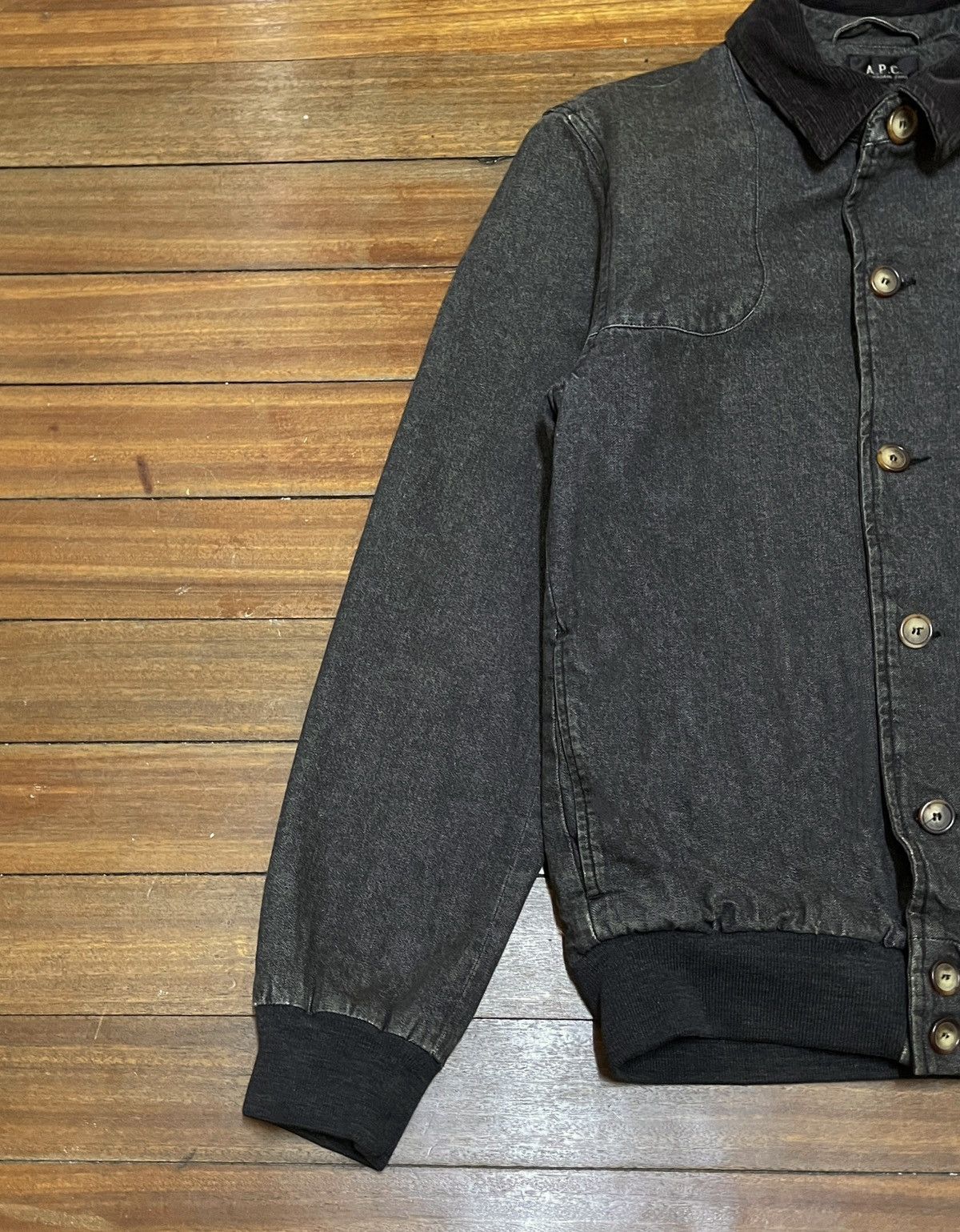 A.P.C. Very Rare Design Vintage Brand APC MA-1 Denim Jacket 1990s Size US M / EU 48-50 / 2 - 5 Thumbnail