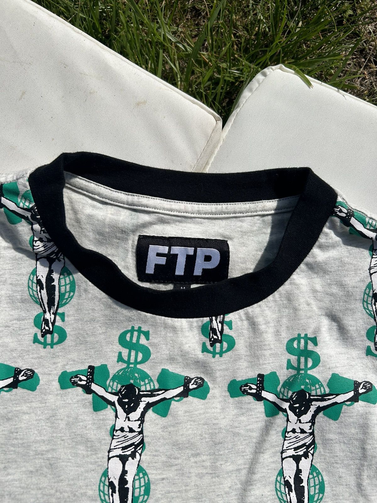 Fuck The Population FTP - Crucifix Ash T Shirt - Medium Size US M / EU 48-50 / 2 - 6 Thumbnail