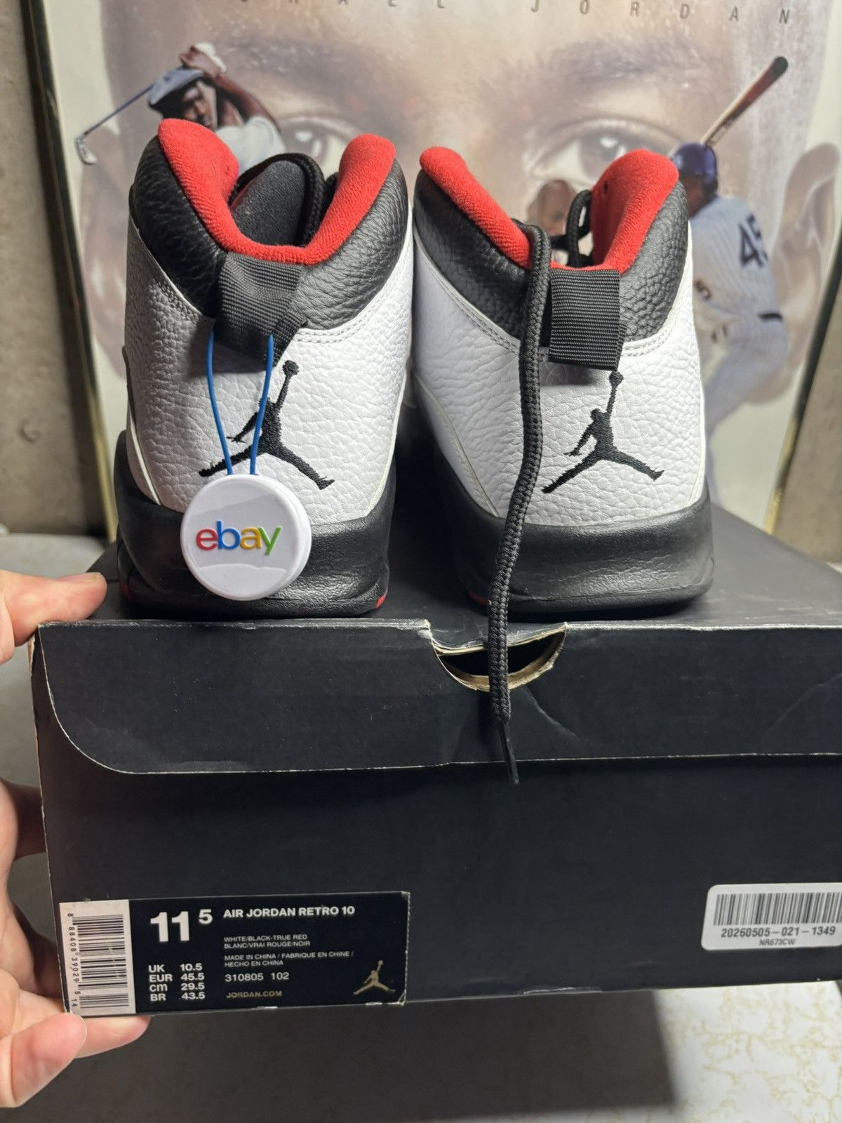 Jordan Brand Air Jordan 10 Retro Chicago Size US 11.5 / EU 44-45 - 7 Thumbnail
