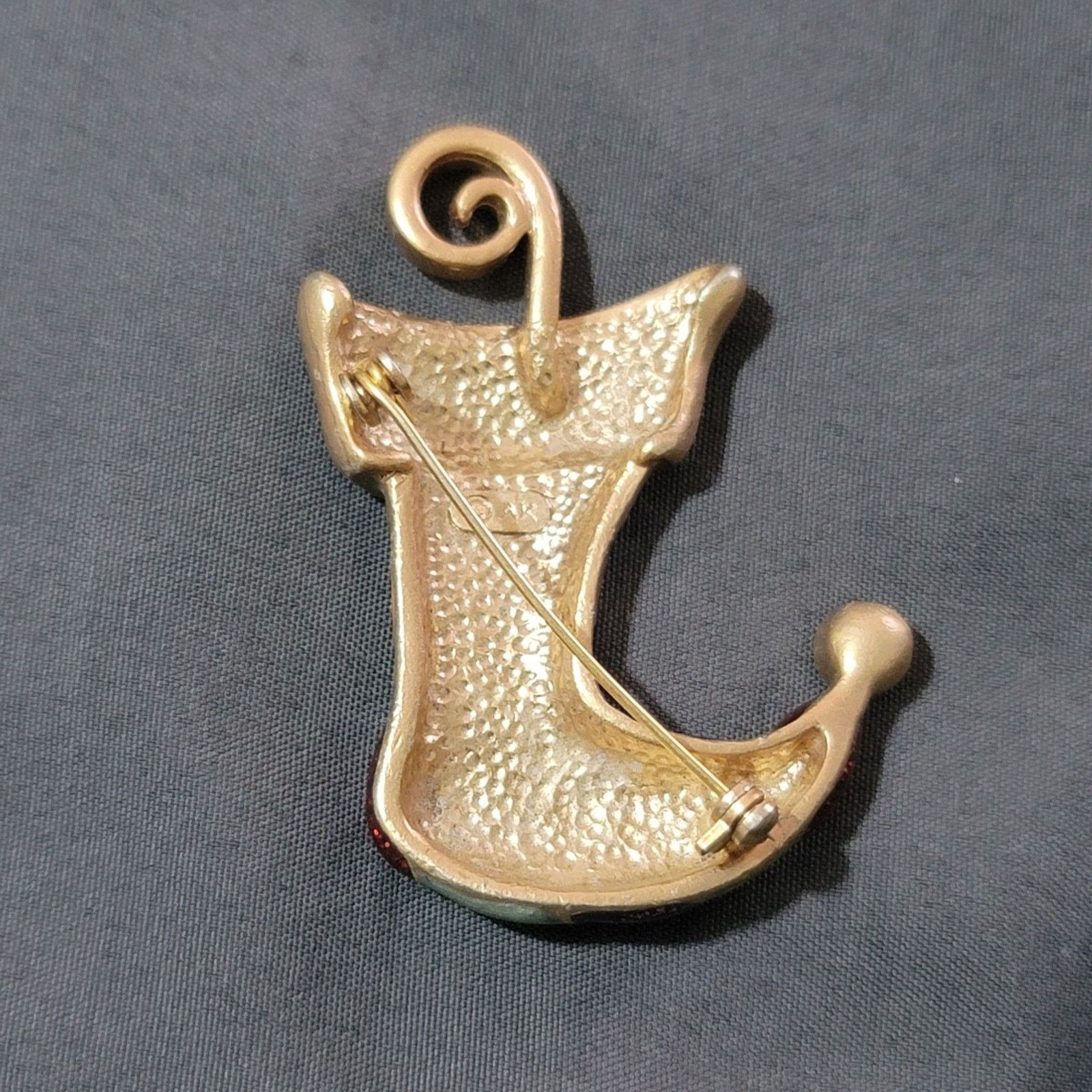 Anne Klein Anne Klein Enamel Striped Stocking Brooch Pin CHRISTmas Size ONE SIZE - 3 Thumbnail