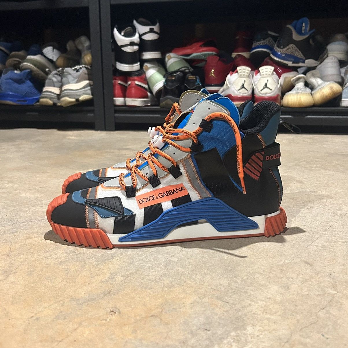 Dolce & Gabbana NS1 Orange Blue High Top Sneakers US 11