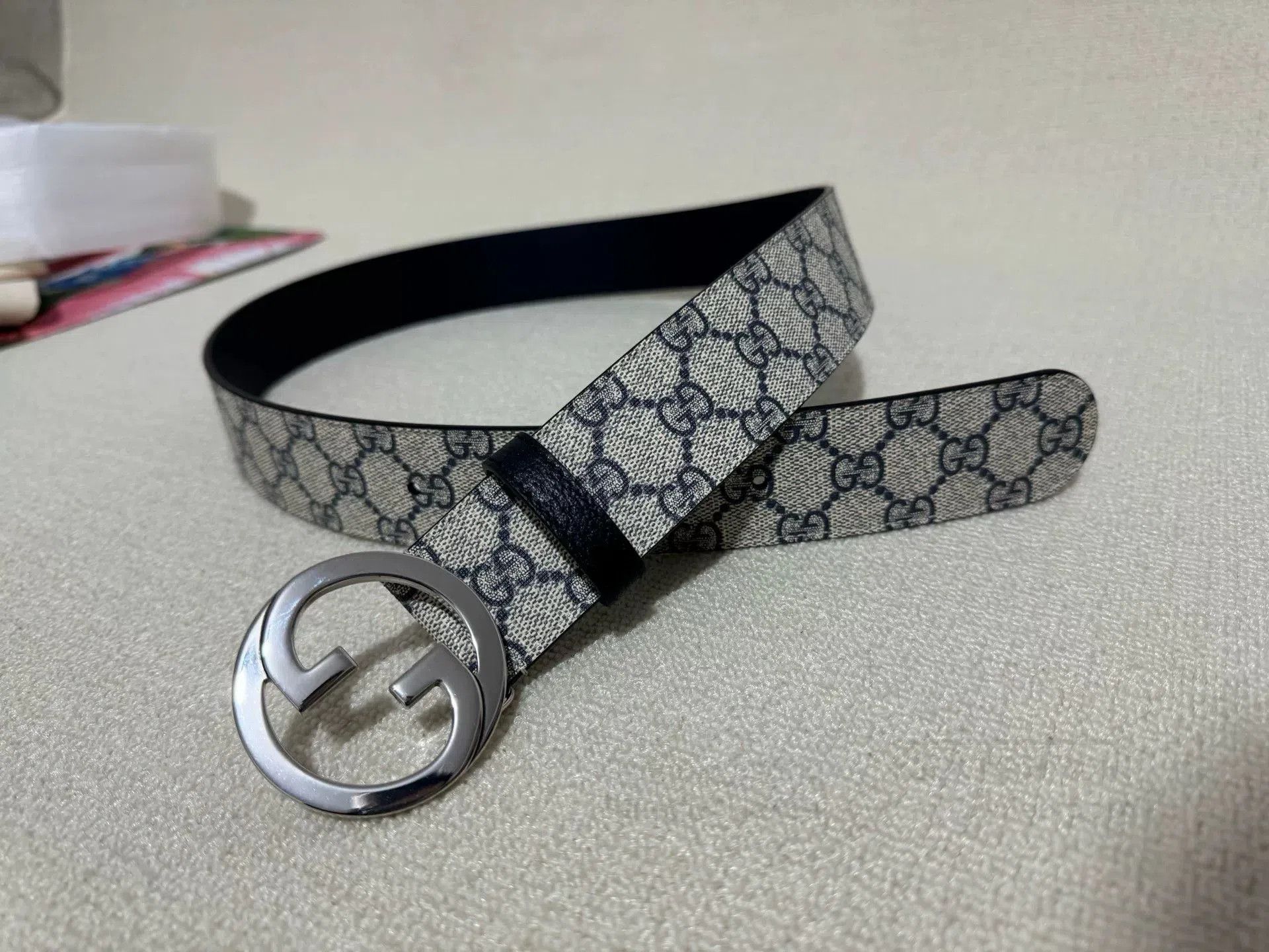 Gucci Gucci Monogram Double G Logo Belt 4cm. Size ONE SIZE - 7 Thumbnail