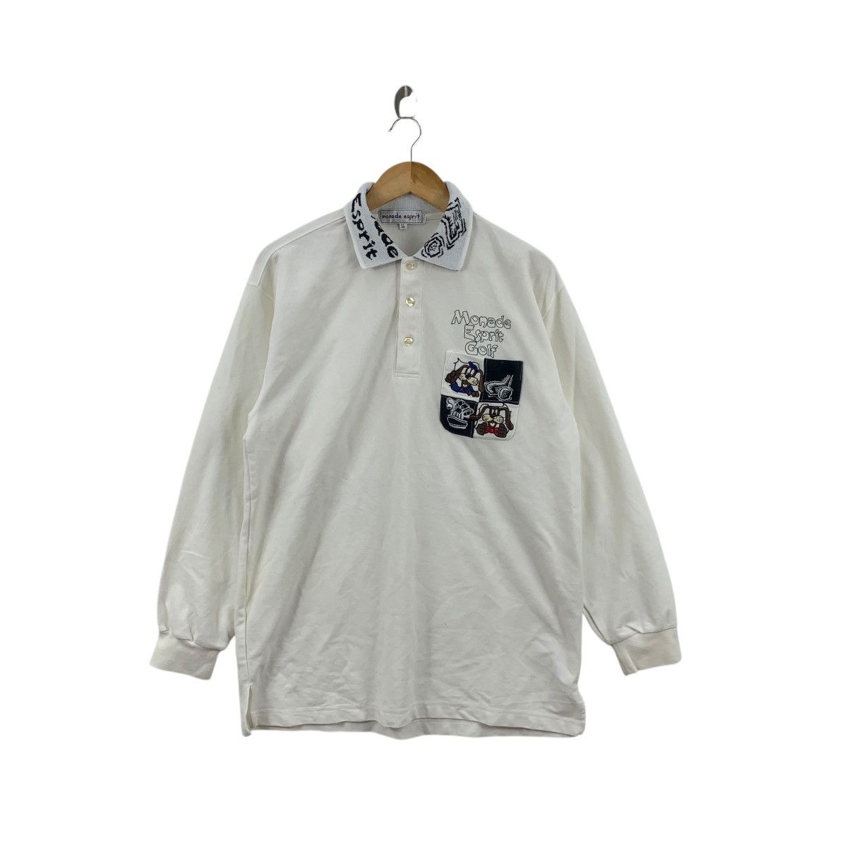 Esprit Vintage MONADE ESPRIT GOLF Dog Cartoon Pocket Polo Tee Size L / US 10 / IT 46 - 1 Thumbnail