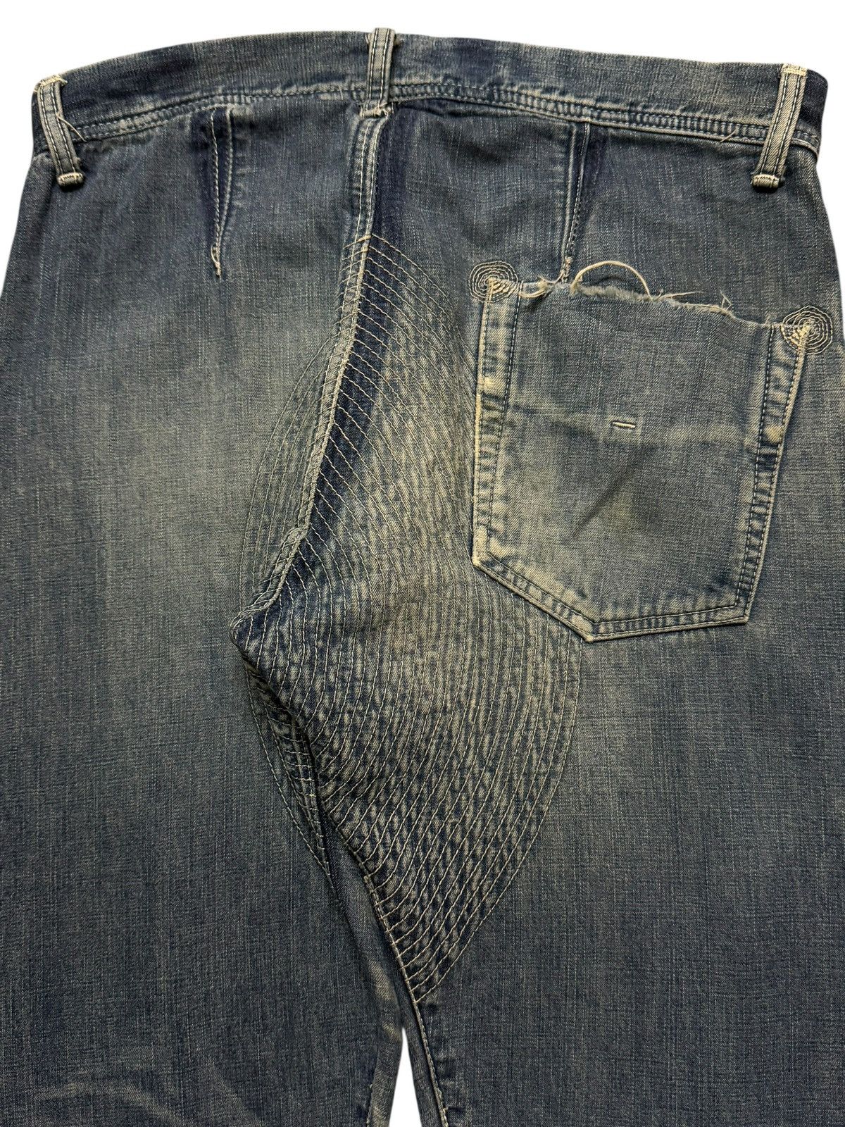 Norbit Vintage 90s Japan Norbit Blue Faded Wash Distressed Wide Leg Size US 31 - 5 Thumbnail