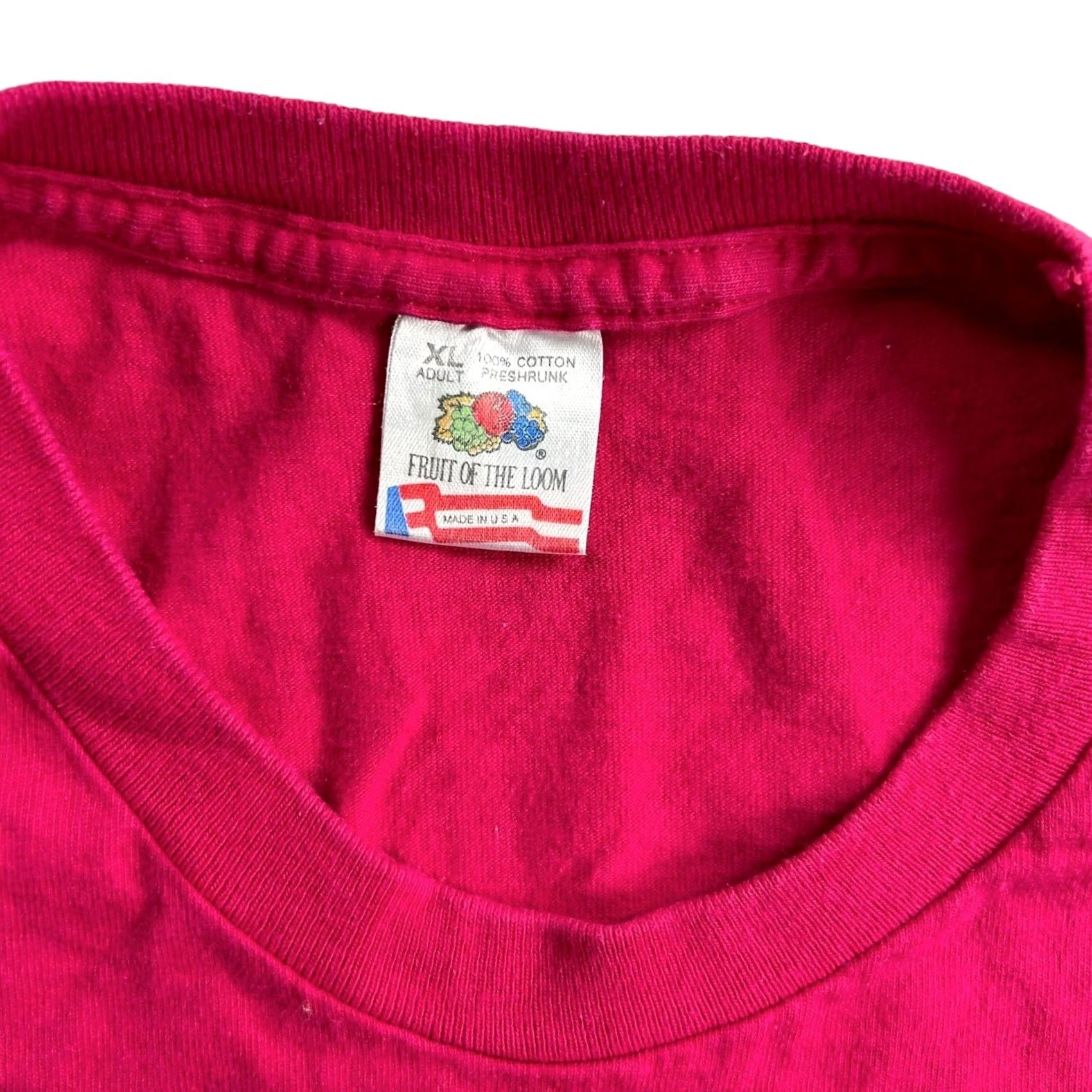Fruit Of The Loom VINTAGE Fruit of the Loom T-Shirt Men XL Pink Short Sleeve Crew Neck Joan Vass USA Miami Single Stitch 100% Cotton Mens Size US XL / EU 56 / 4 - 2 Thumbnail