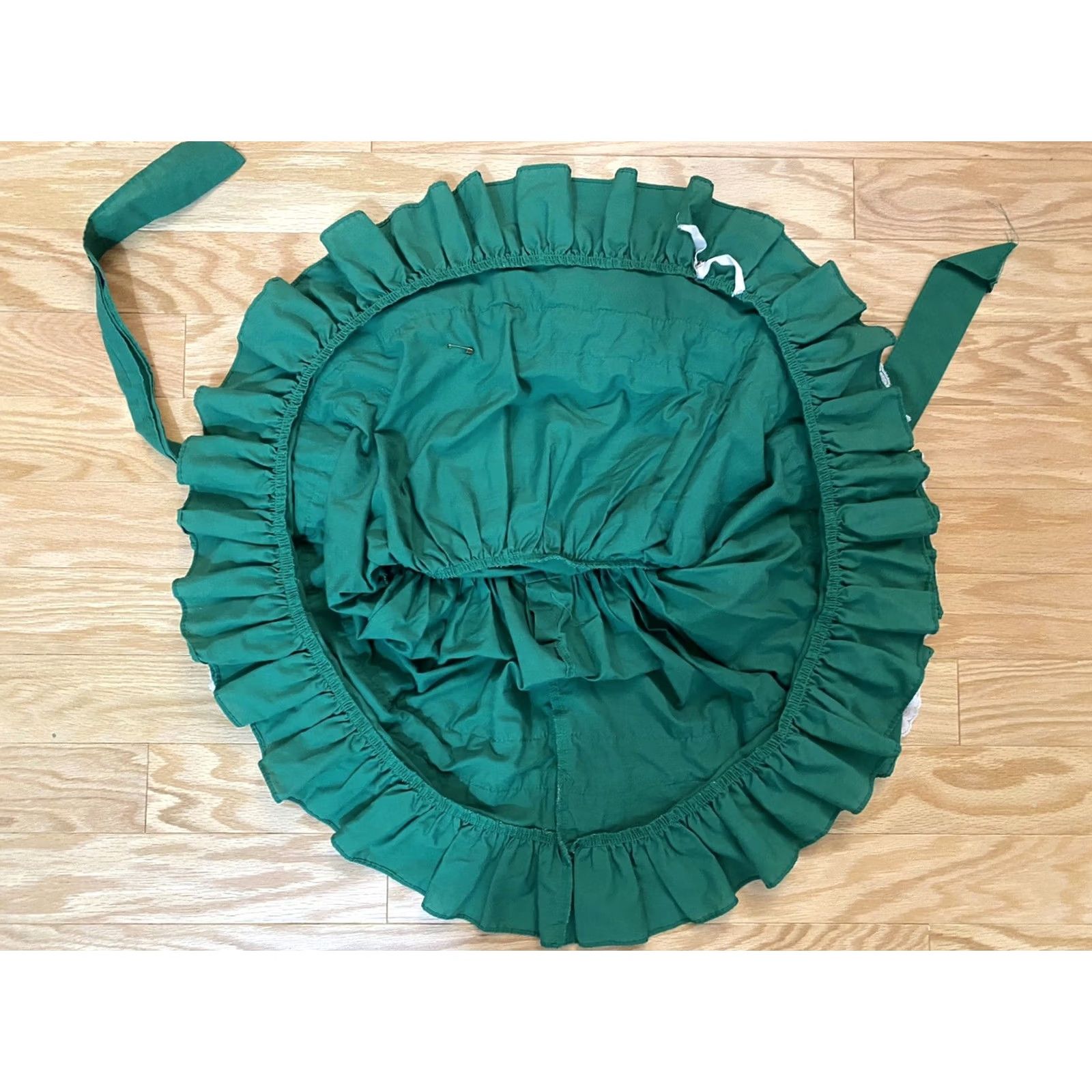 Vintage VINTAGE Martha's Miniatures Dress Girls Pageant Full Circle Ruffle Green White Sz 6X Size ONE SIZE - 5 Thumbnail