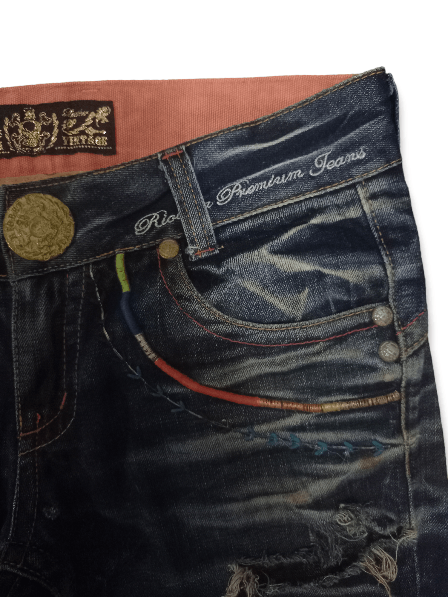 Japanese Brand Vintage Japanese Embroidered Buckle Back Flare Jeans Size US 32 / EU 48 - 8 Thumbnail