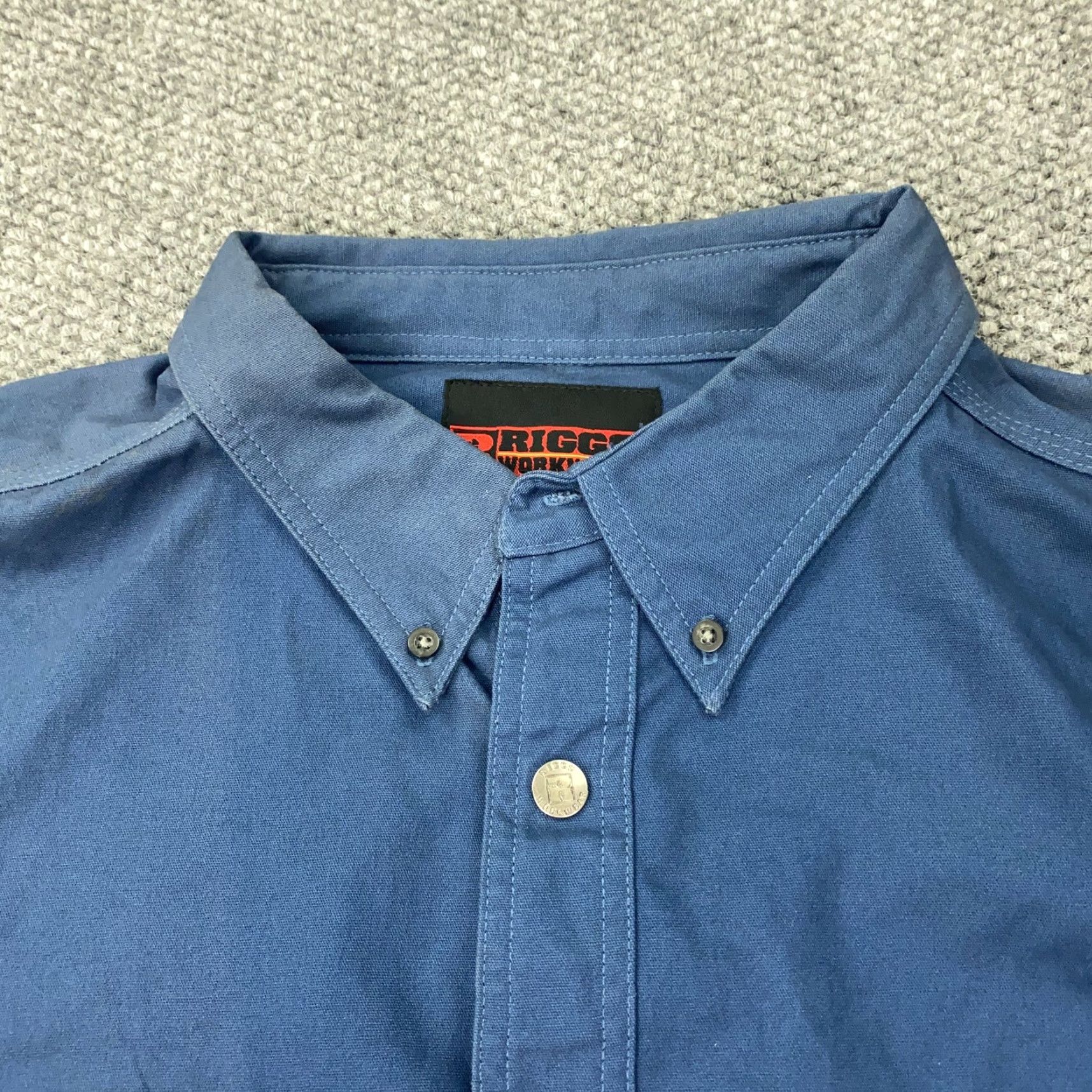 Wrangler VINTAGE None Shirt Mens 4XL Blue Workwear Casual Button-Up Long Sleeve Utility Pockets Size US XXL / EU 58 / 5 - 5 Thumbnail