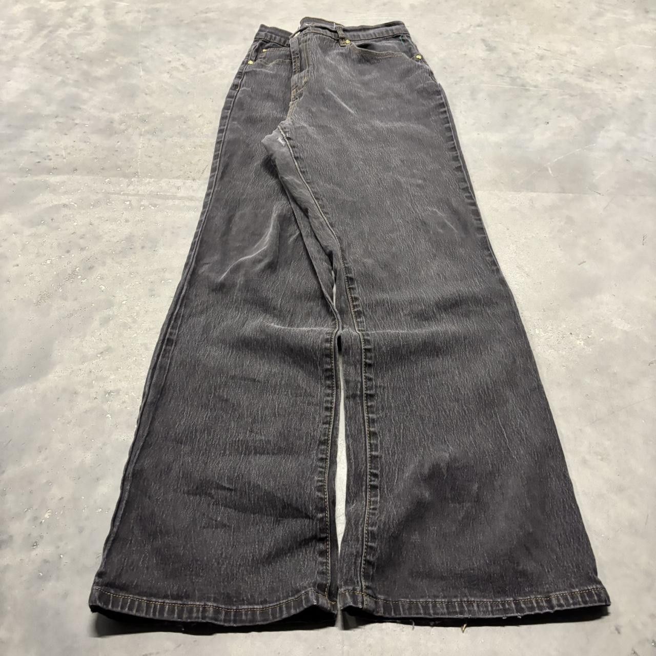Japanese Brand × Vintage Crazy Vintage Y2K/2000s Grunge Faded Black Denim Jeans! Size US 34 / EU 50 - 3 Thumbnail