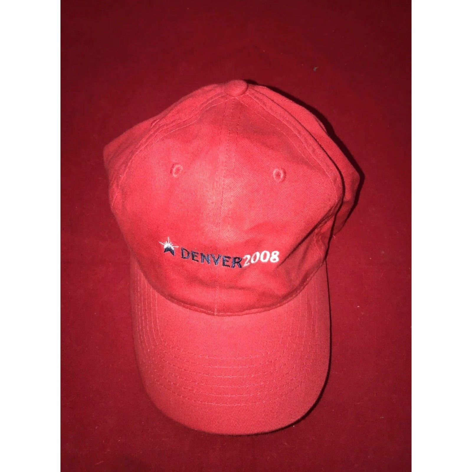 Vintage VINTAGE Democratic National Convention Hat Cap Denver Barrack Obama 2008 Red White Adjustable Men Baseball Trucker Ob ama Hat Mens 2008 Size ONE SIZE - 3 Thumbnail