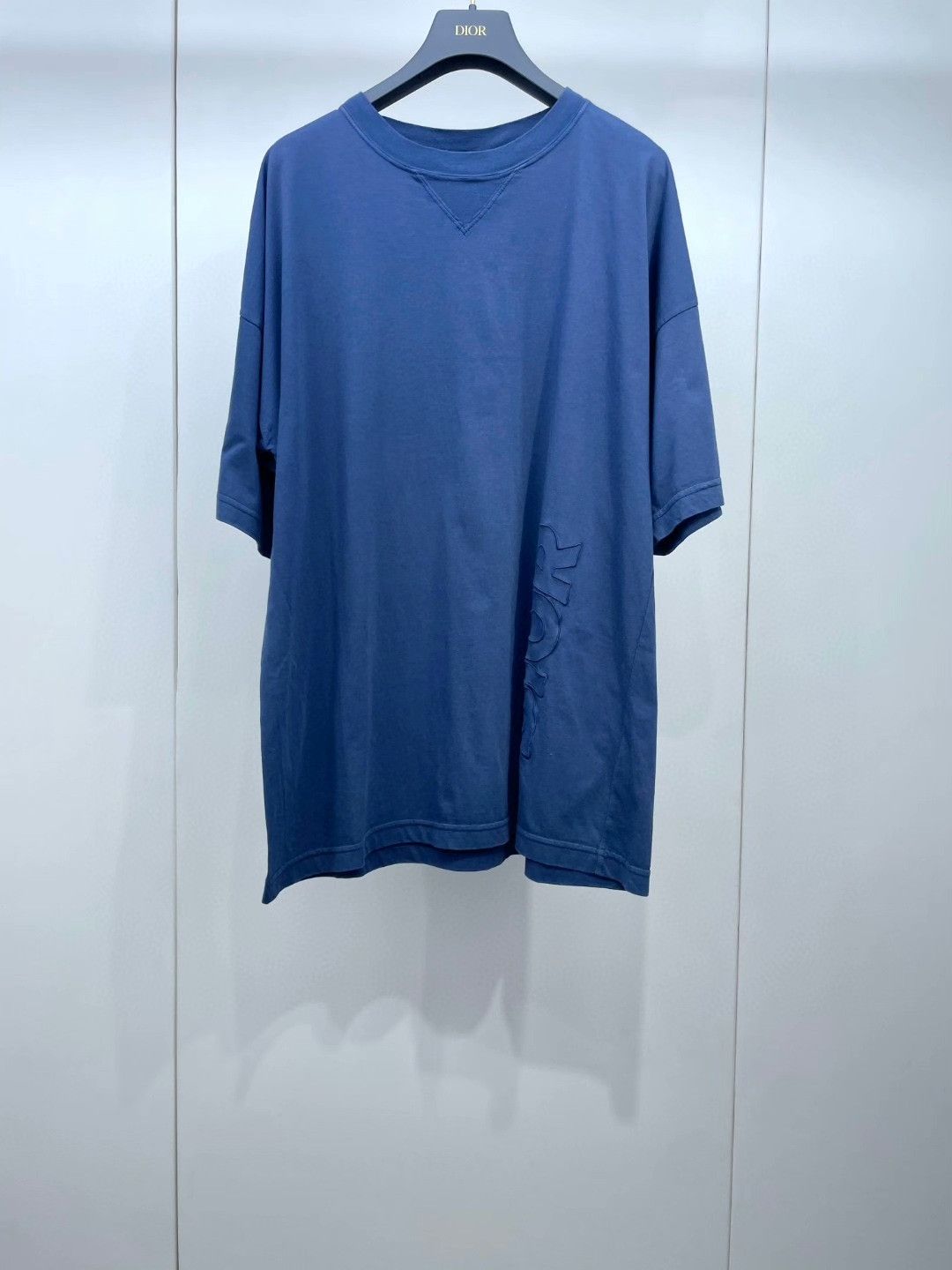 Dior Dior Blue Embroidered Letter Round Neck T-shirt Size S / US 4 / IT 40 - 1 Thumbnail