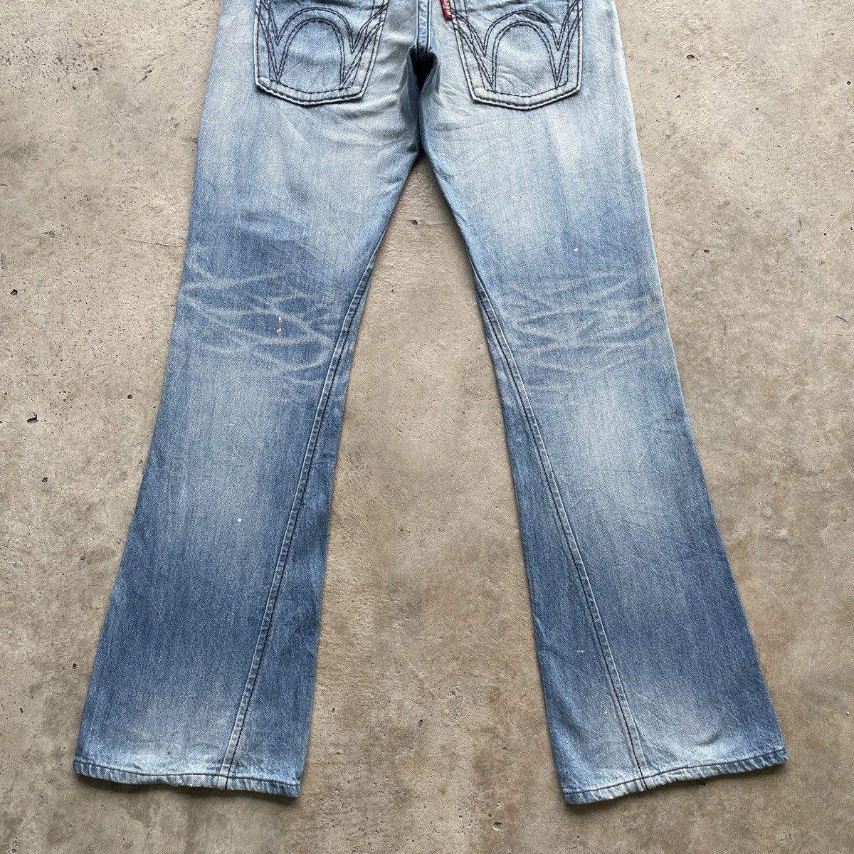 Edwin Vintage Edwin Wash Blue FLARE Distressed BOOTCUT Jeans Pants Size US 33 - 13 Thumbnail