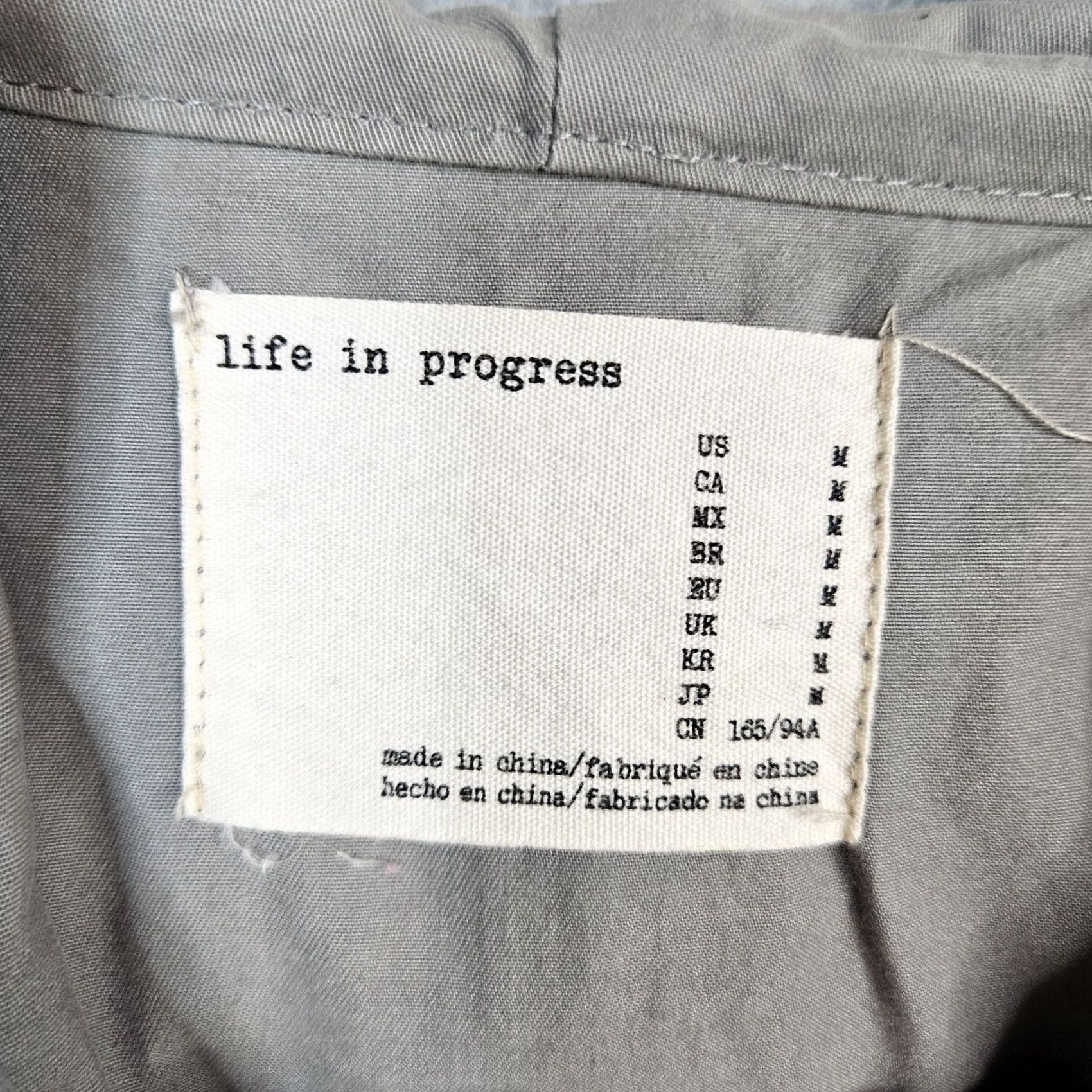 Vintage Life in progress Jacket Women's Solid Cotton Grey Unlined Size M Size M / US 6-8 / IT 42-44 - 7 Thumbnail