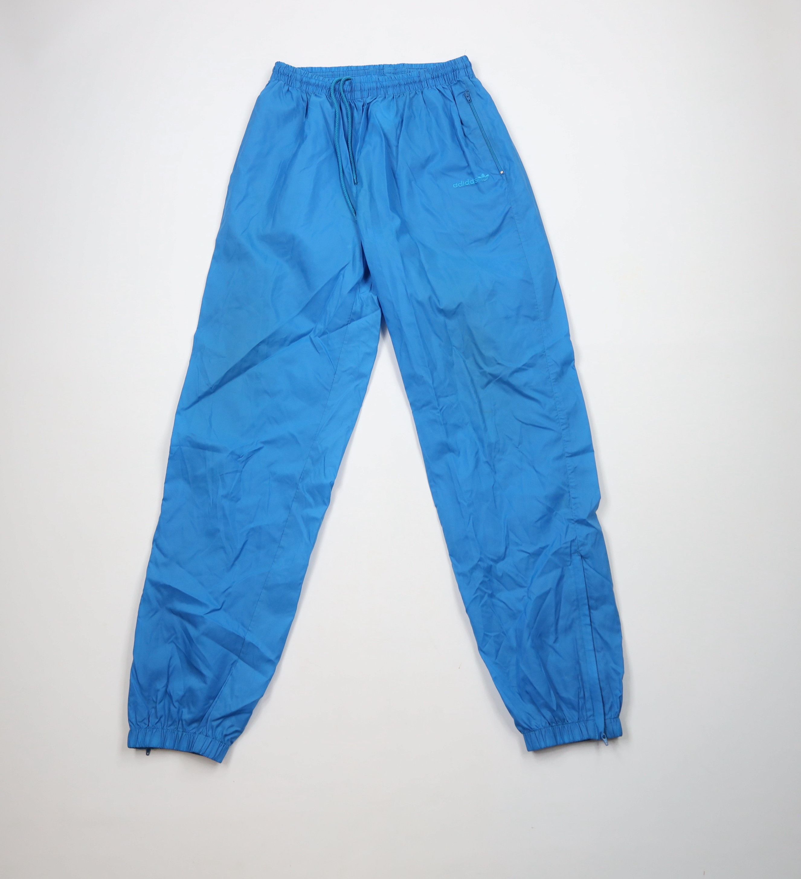 Adidas × Vintage Vintage 90s Adidas Trefoil Windbreaker Jogger Pants Blue Size US 34 / EU 50 - 1 Thumbnail