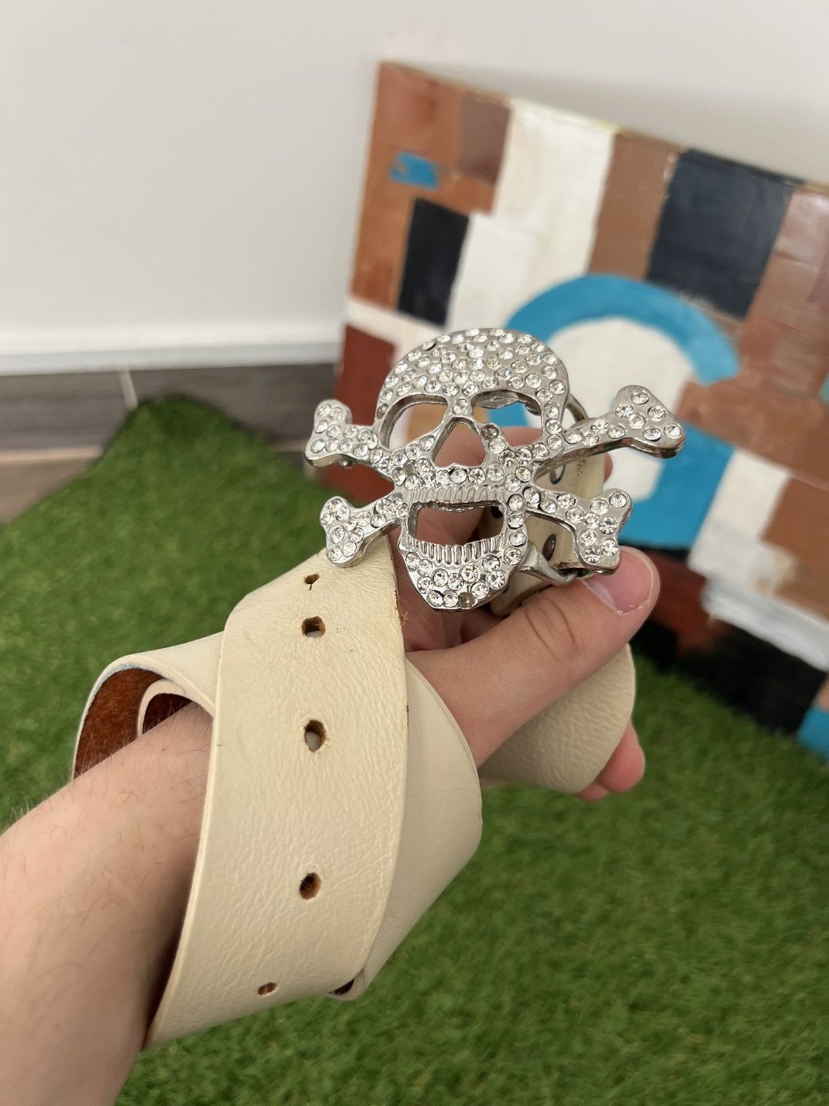 Japanese Brand Skull Rhinestone Y2k Belt Size ONE SIZE - 1 Thumbnail