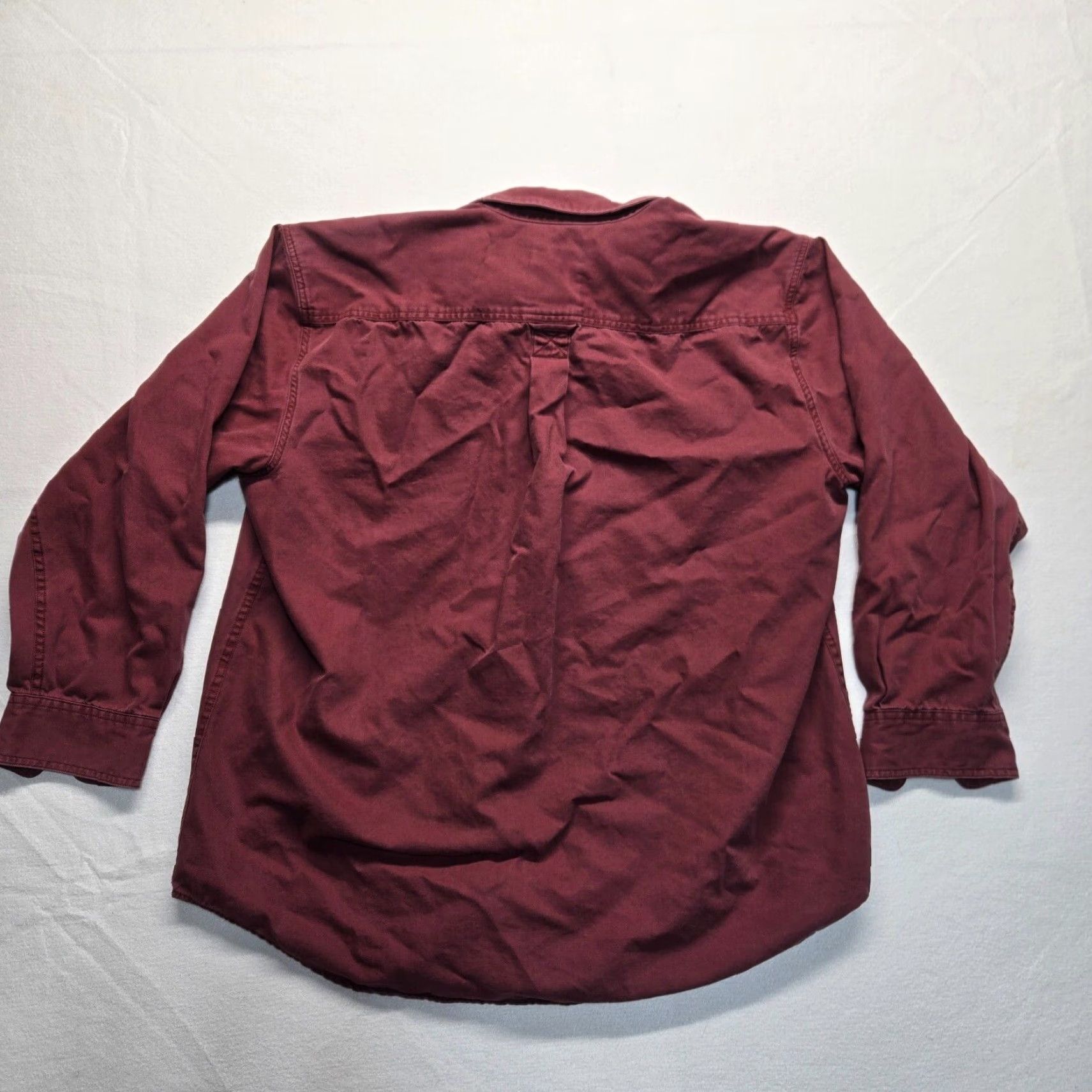 Orvis VINTAGE Orvis Heavyweight Long Sleeve Button-Up Shirt Red 100% Cotton Men Size XL Size 46R - 7 Thumbnail