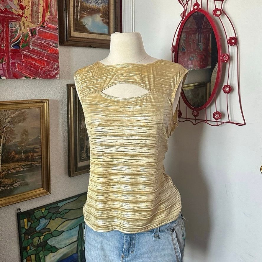 Other b works gold tank top sleeveless shirt Size M / US 6-8 / IT 42-44 - 1 Thumbnail