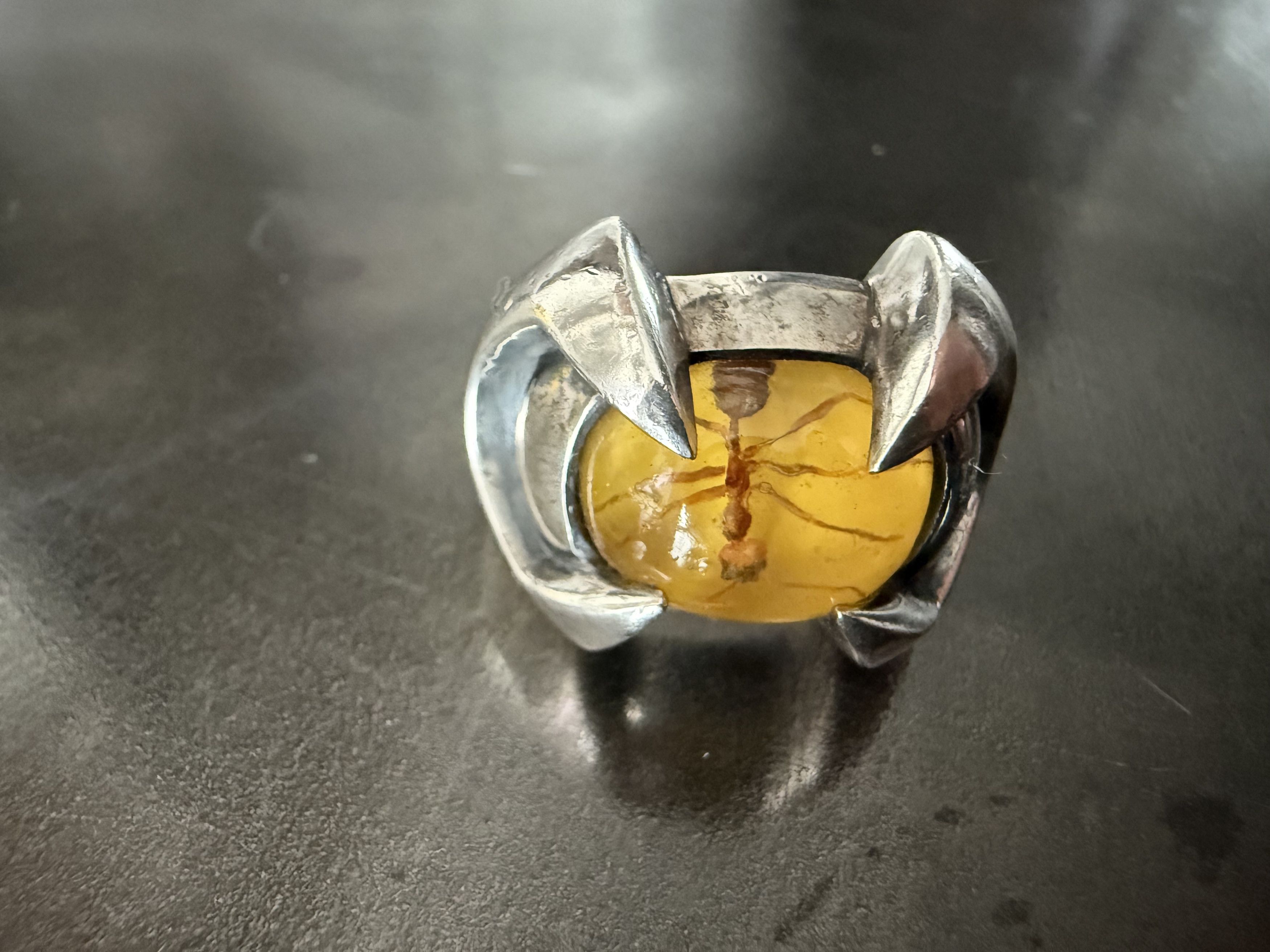 Other M.A.R.S Amber ring 925 silver with ant inclusion Size ONE SIZE - 6 Thumbnail