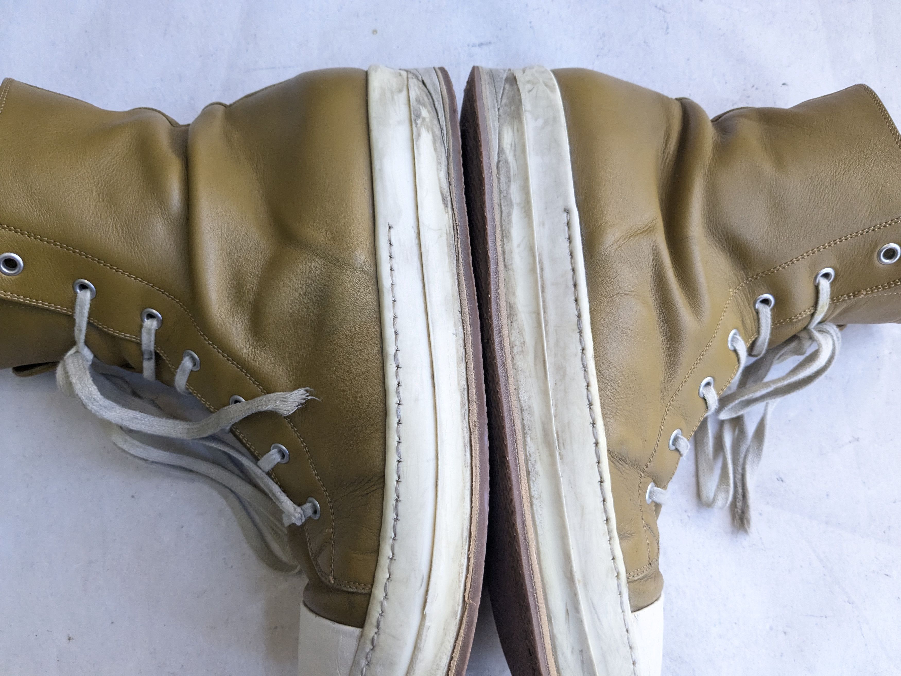 Rick Owens Rick Owens Ramones Mainline High Top Leather Sneakers 13 46 Size US 13 / EU 46 - 12 Thumbnail