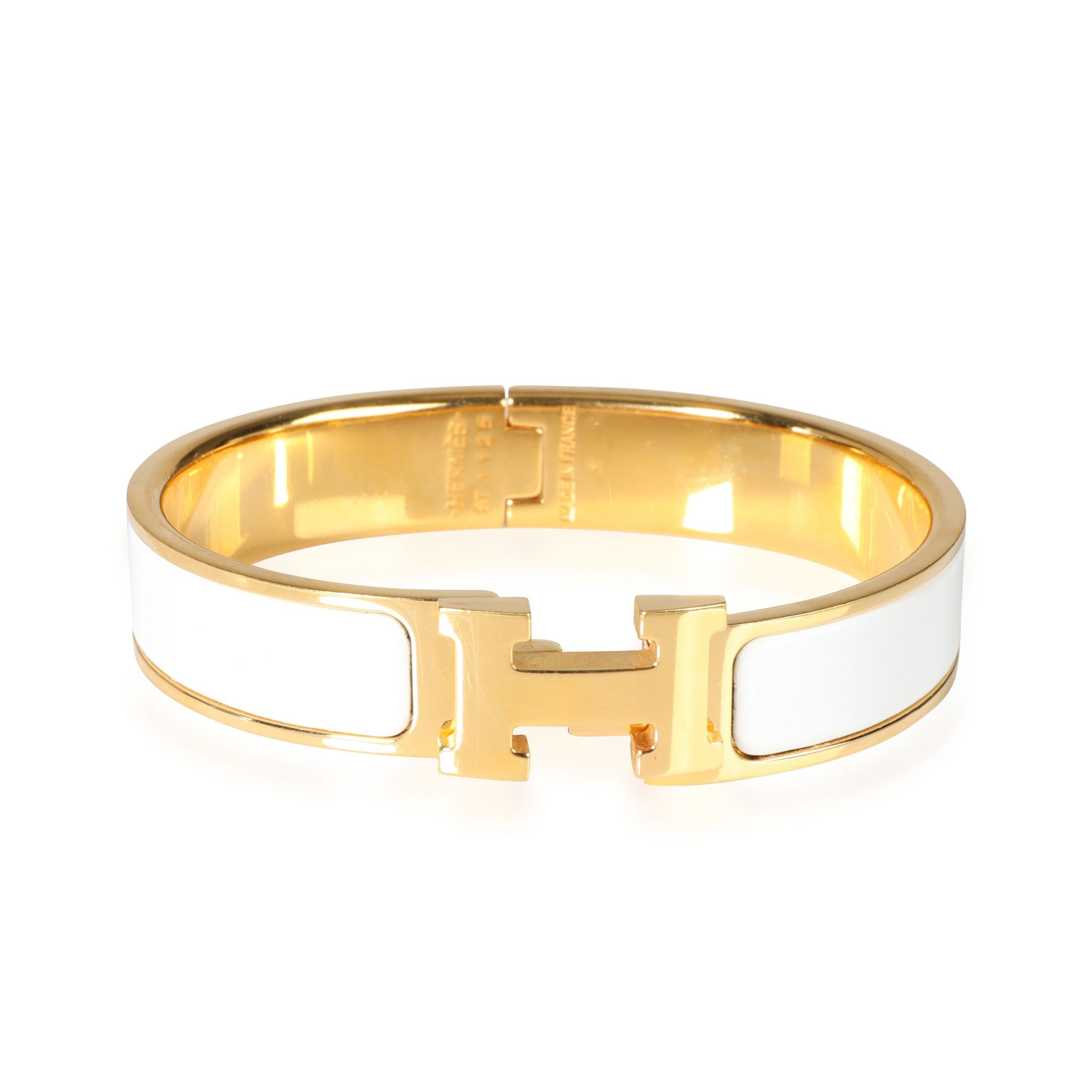image of Hermes Clic H Bracelet In Gold Plated in Yellow, Women's