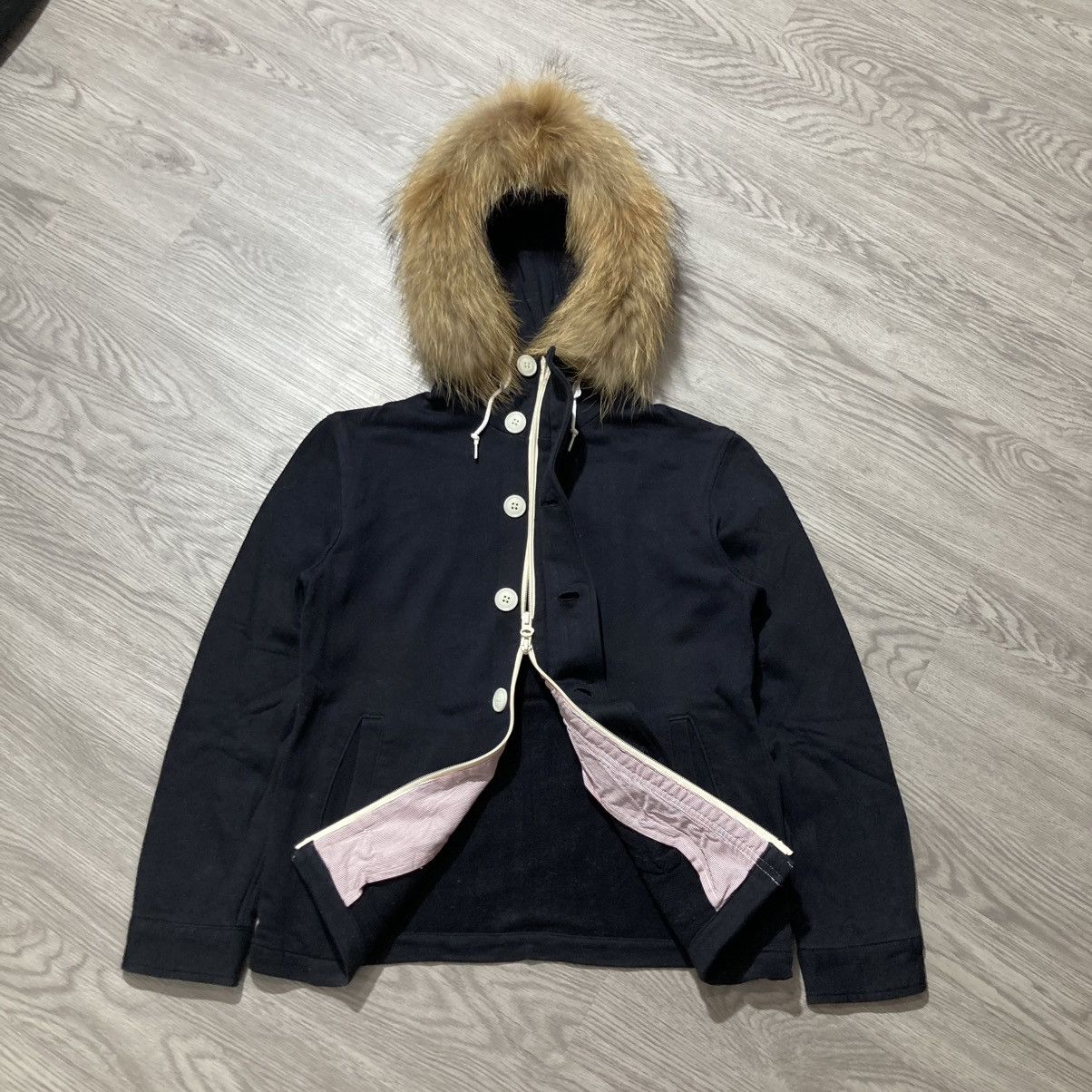 Japanese Brand 2000s Beams Japan Button/Zipper Fur Hoodie Black Lgb Size US S / EU 44-46 / 1 - 6 Thumbnail