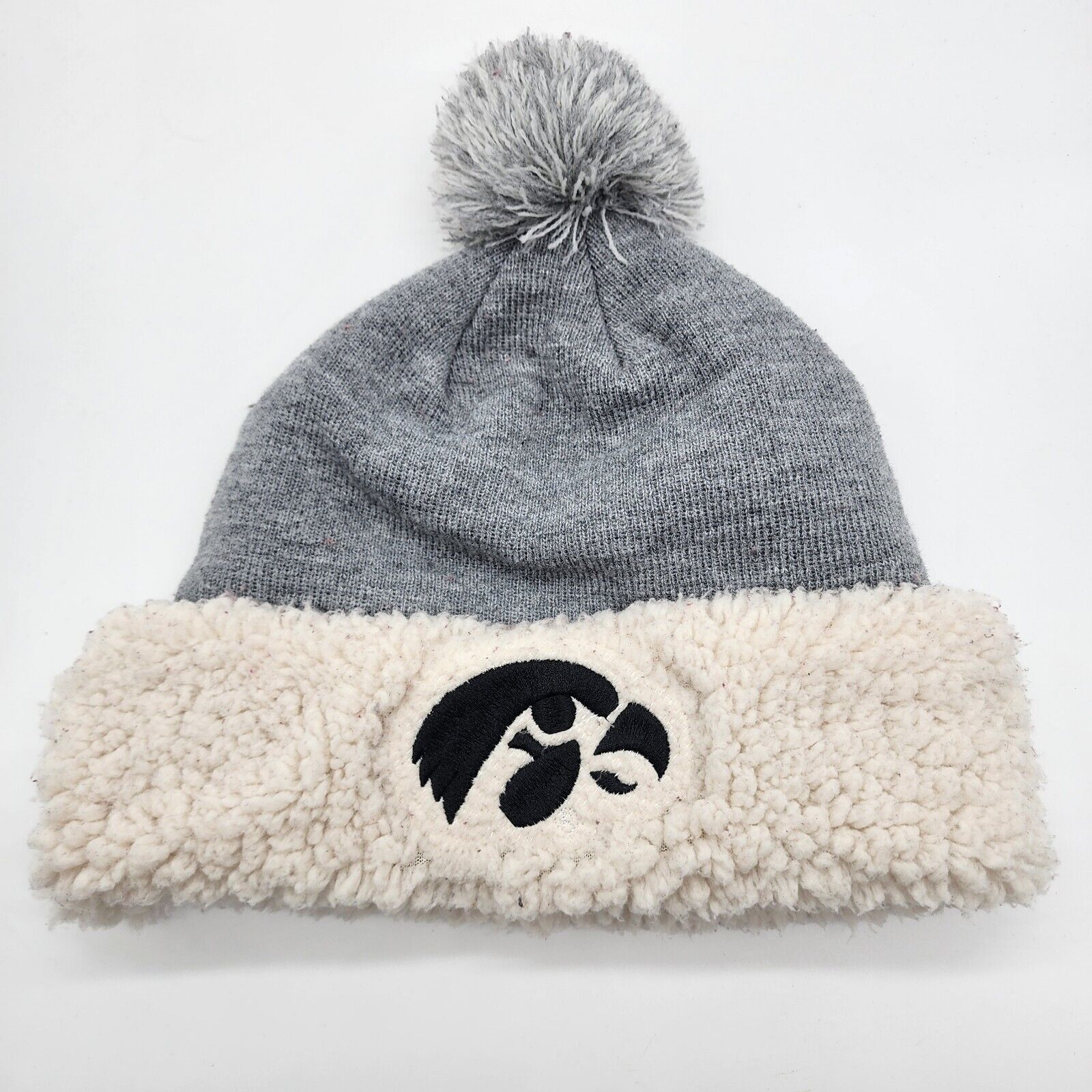 Top Of The World Iowa Hawkeyes Beanie Black Logo Cuffed Pom Sherpa Lined Size ONE SIZE - 1 Thumbnail